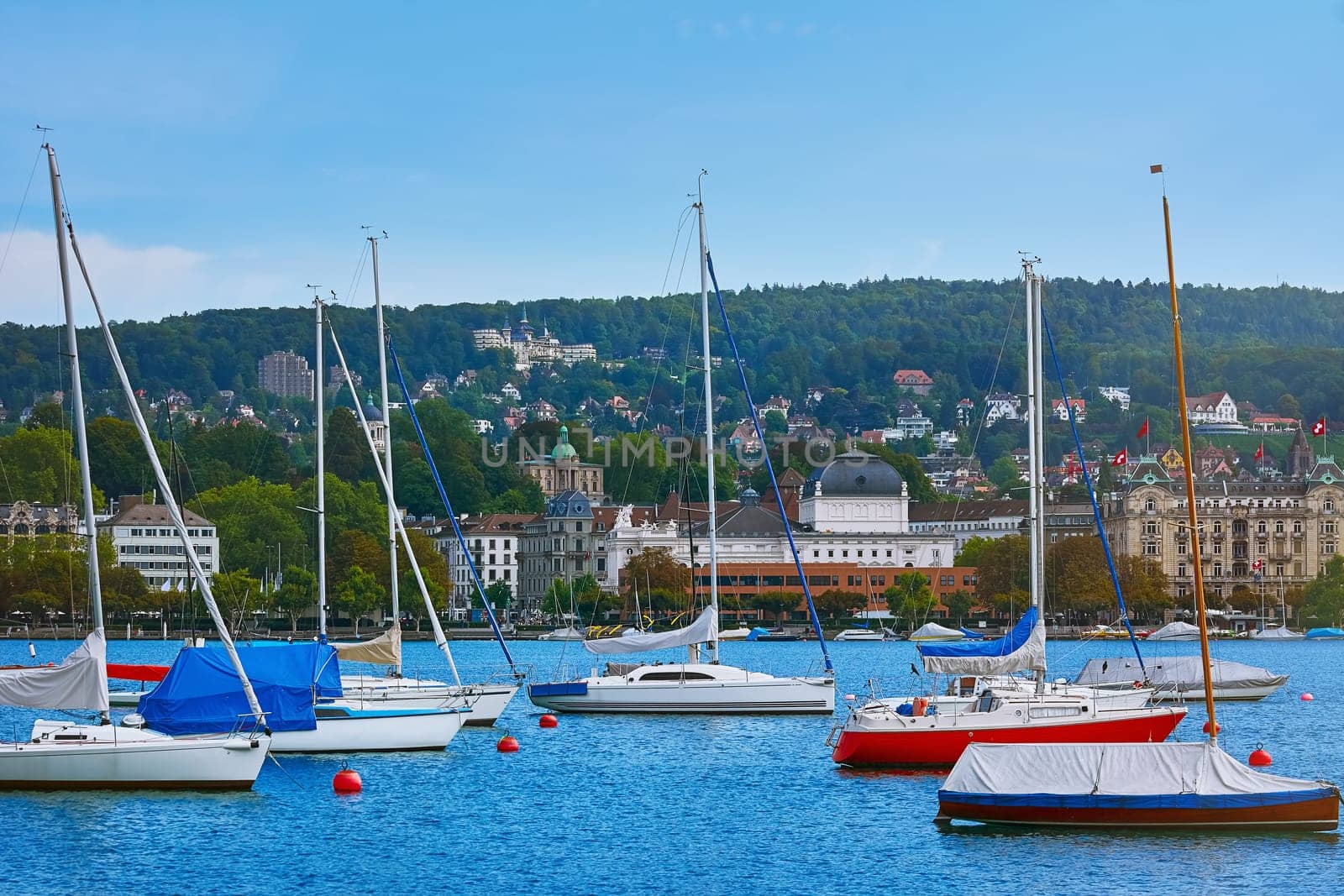 Yachts Moored at Lake Zurich, Switzerland