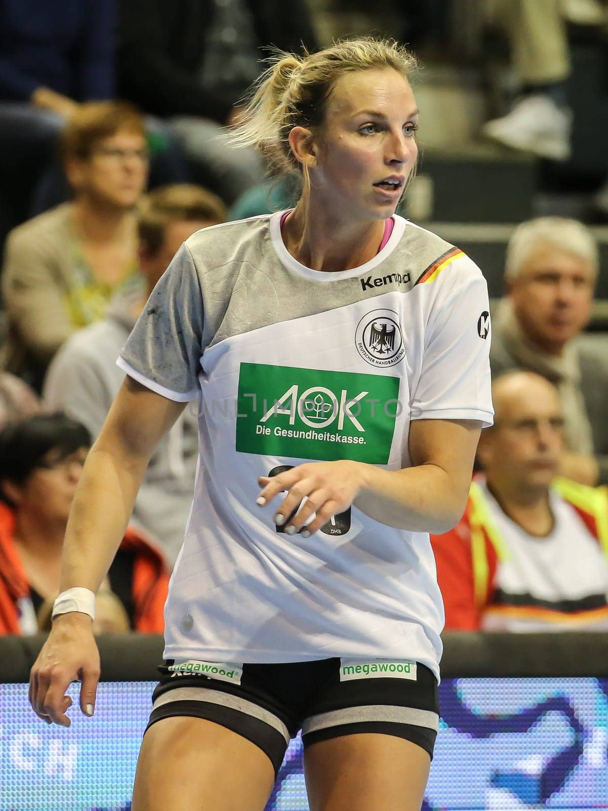 Handball player Angie Geschke ( DHB,VfL Oldenburg) at the women's international match Germany against netherlands on 28.10.2017 in Magdeburg