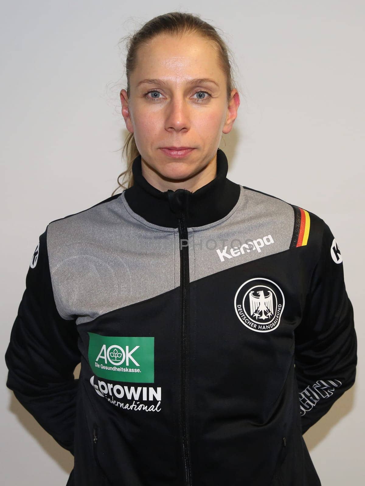 Handball player Katja Kramarczyk ( DHB,TSV Bayer 04 Leverkusen) at the women's international match Germany against Netherlands on 28.10.2017 in Magdeburg