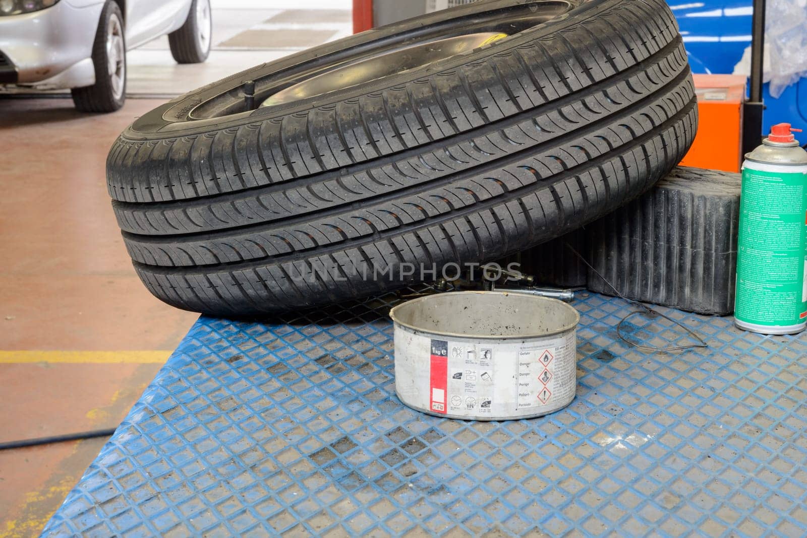 A tire fixed ready to mount on car