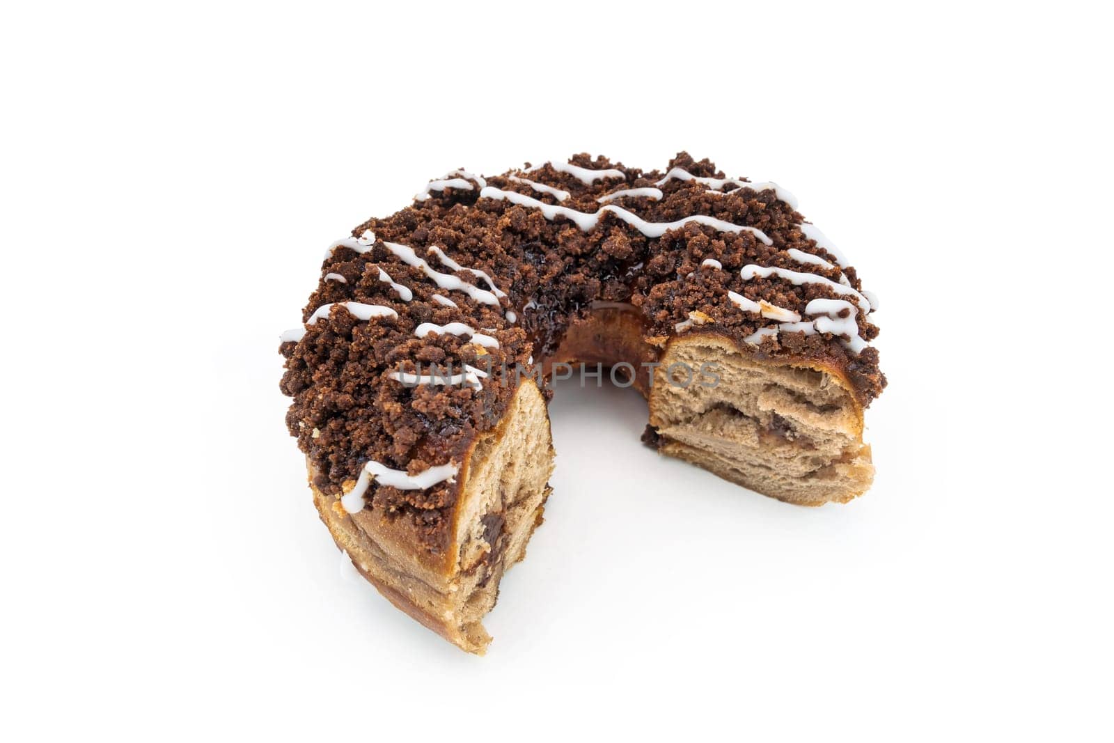 Donut,close-up of the sweet on a white background