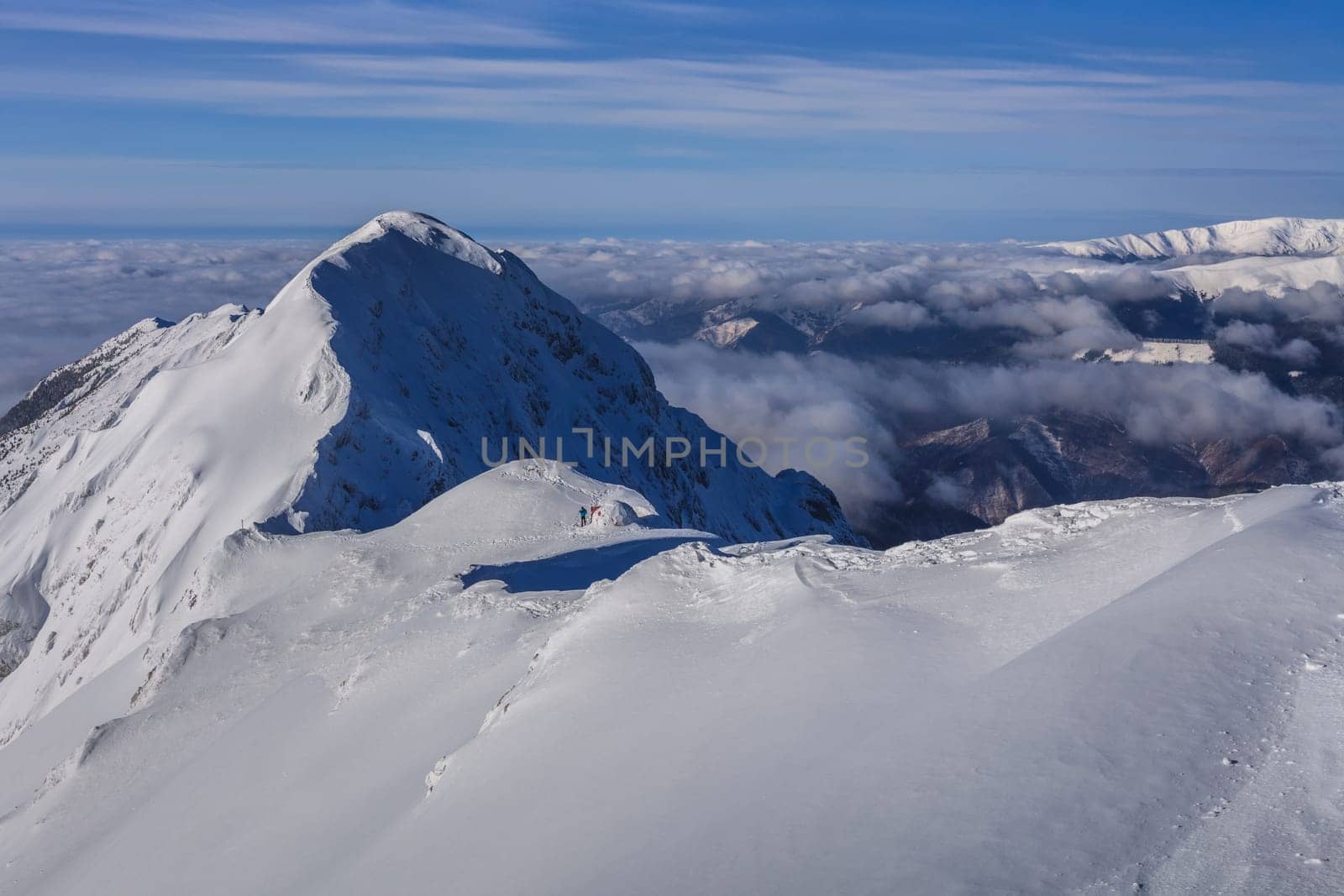 mountain landscape in winter. Piatra Craiului Mountains, Romania