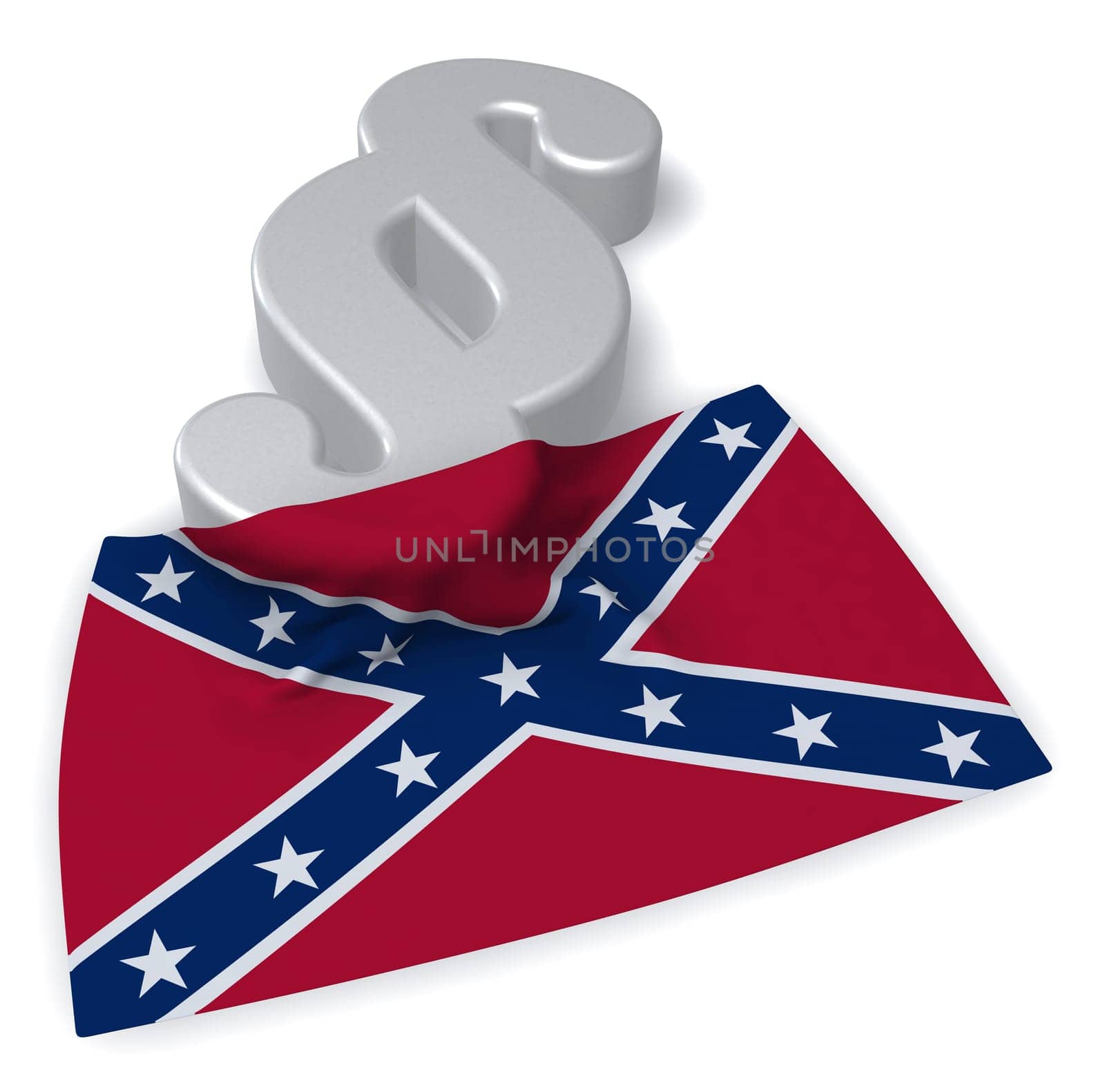 southern flag and paragraph symbol - 3d illustration