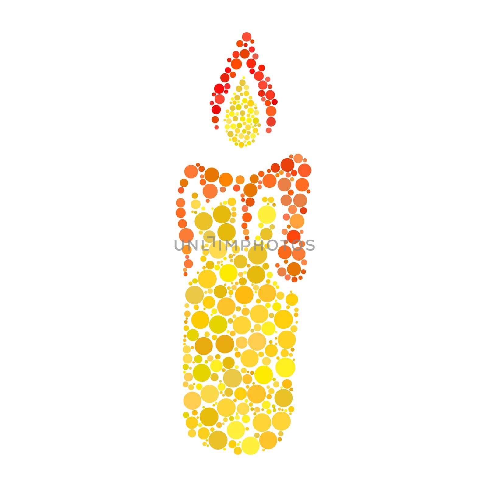 candle dot icon isolated on white background