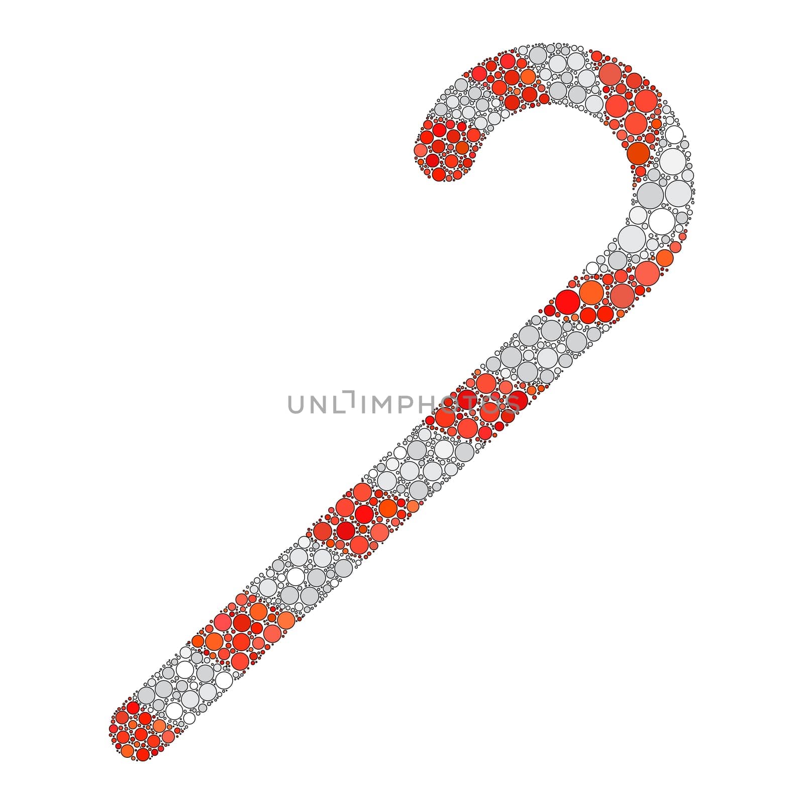 candy cane dot icon isolated on white background