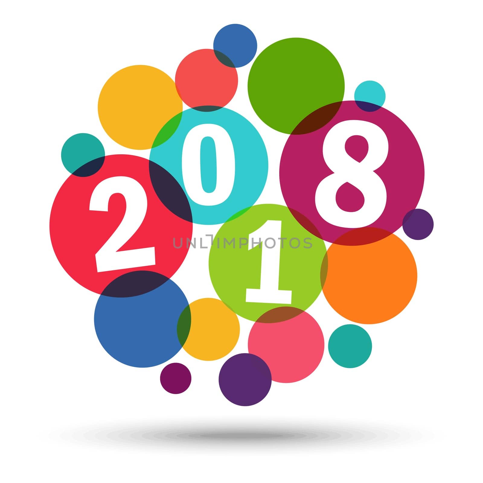 colored background concept for New Year 2018 greetings