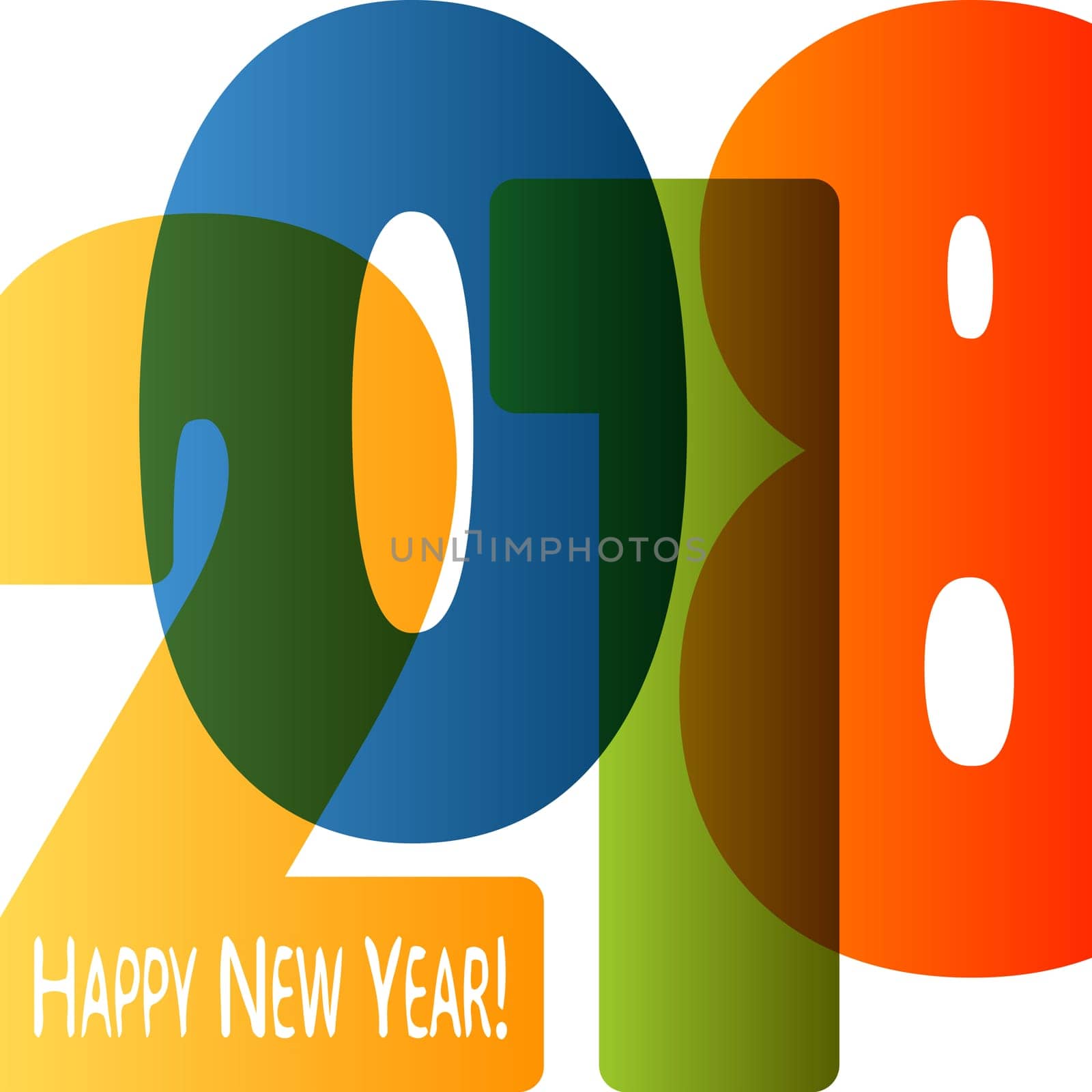 colored background concept for New Year 2018 greetings