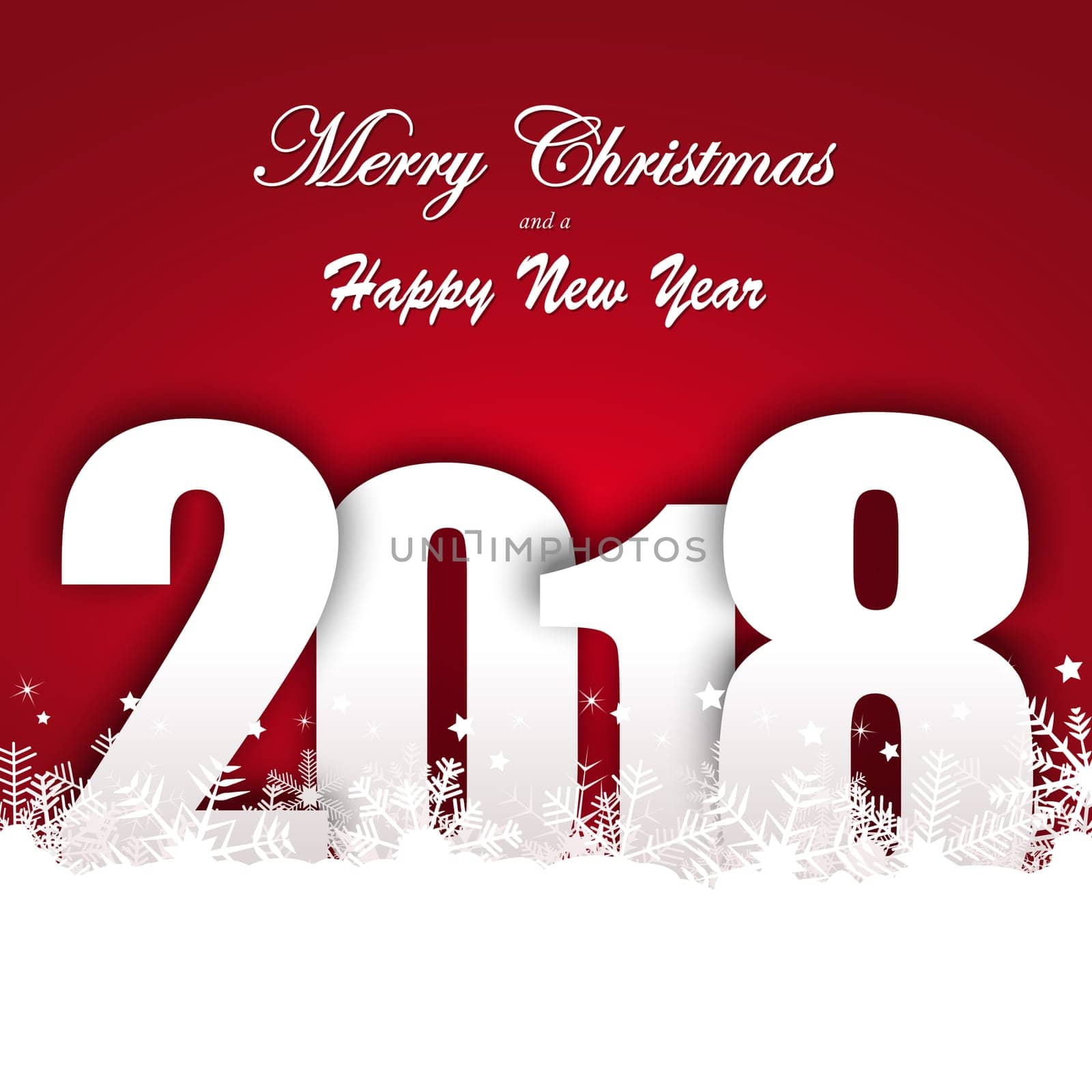 background with snow fall and greetings for christmas and New Year 2018