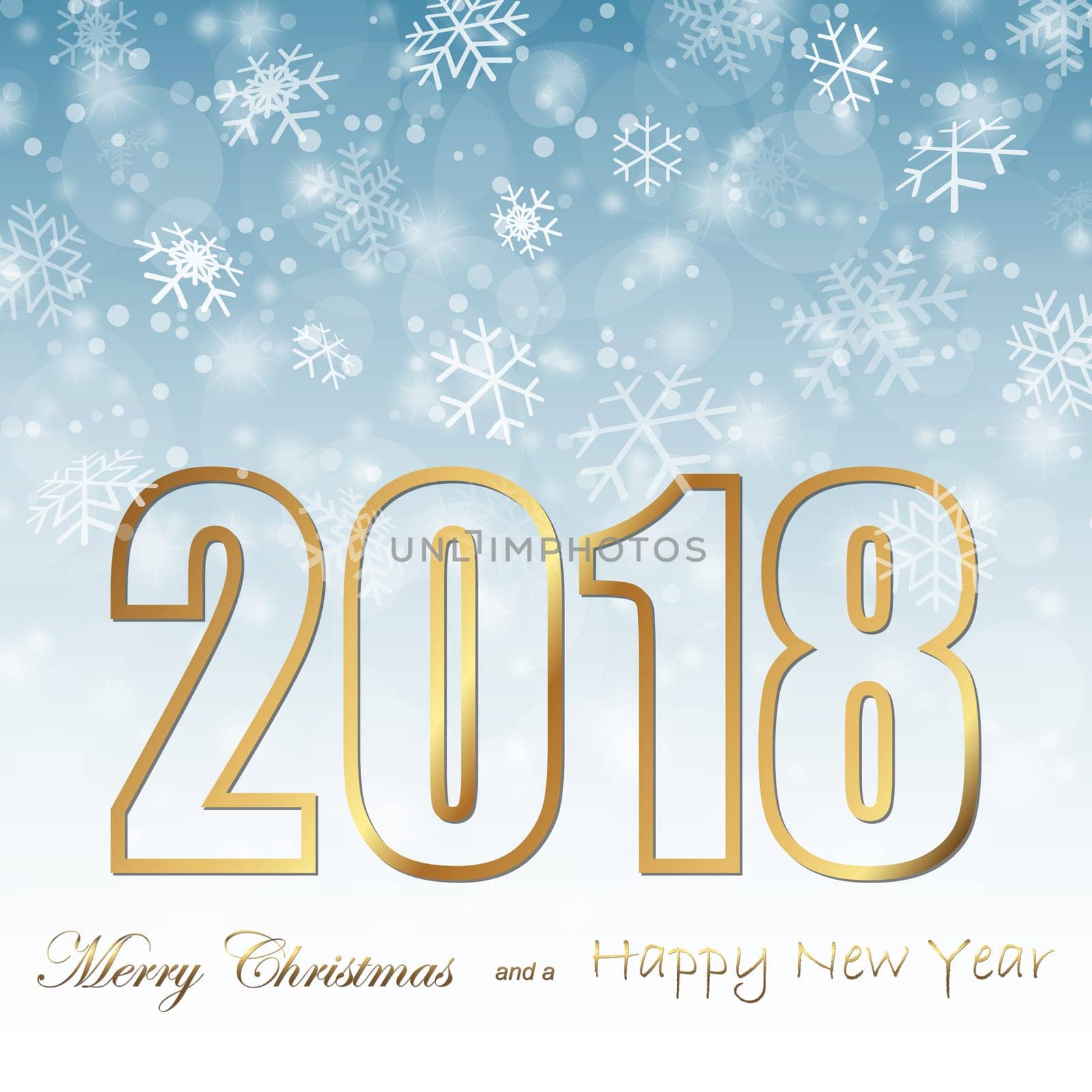 background with snow fall and greetings for christmas and New Year 2018
