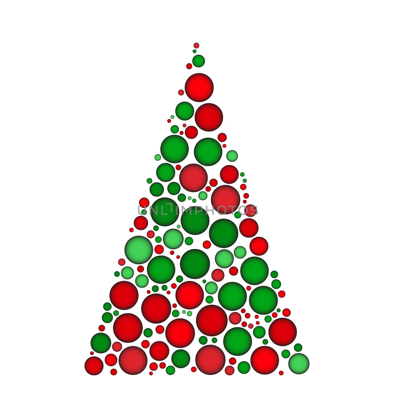 christmas tree dotted vector isolated on white background