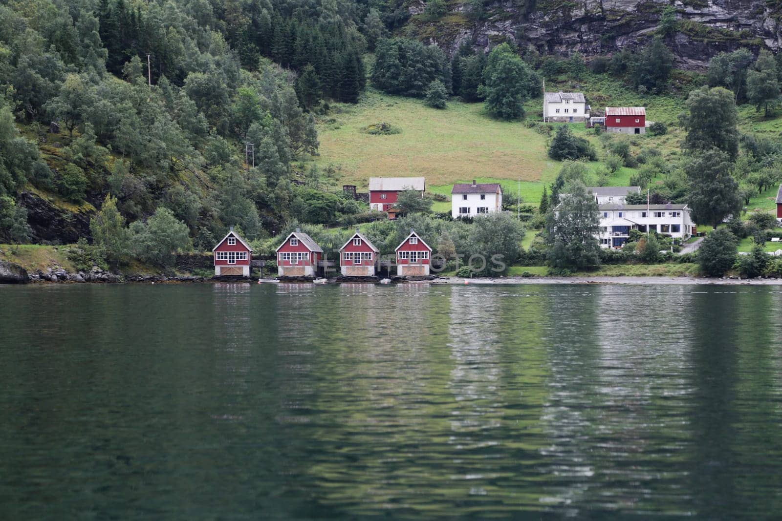The Unesco Naeroyfjord and the picturesque Aurlandsfjord seen from the water