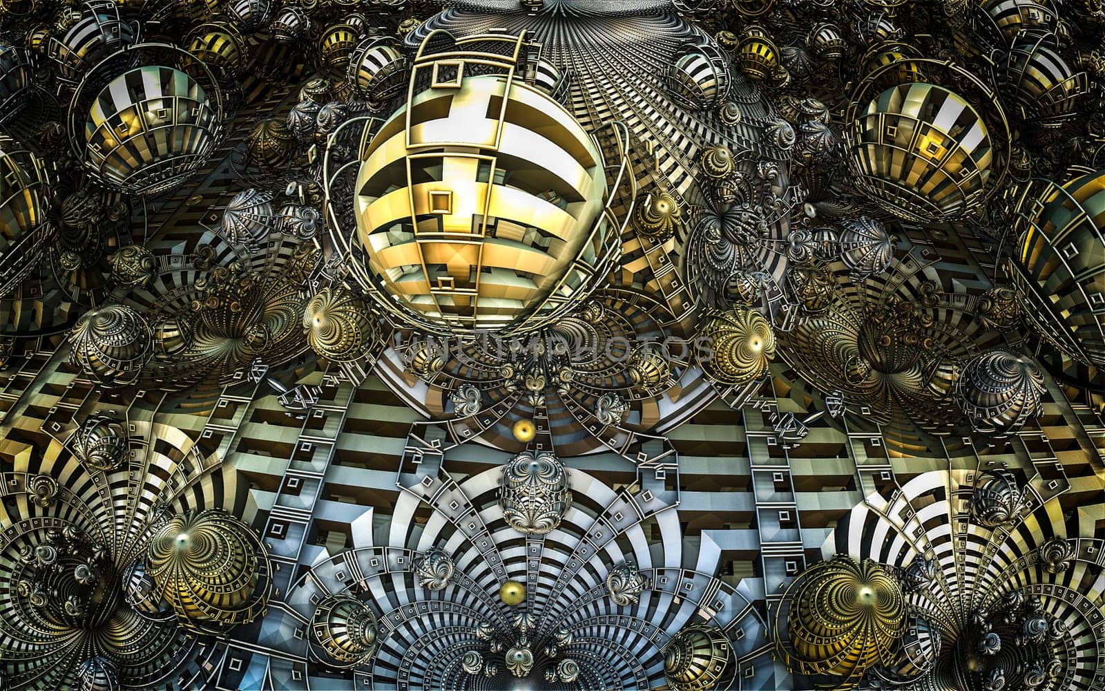 By computer generated surreal 3d mandelbrot fractal.