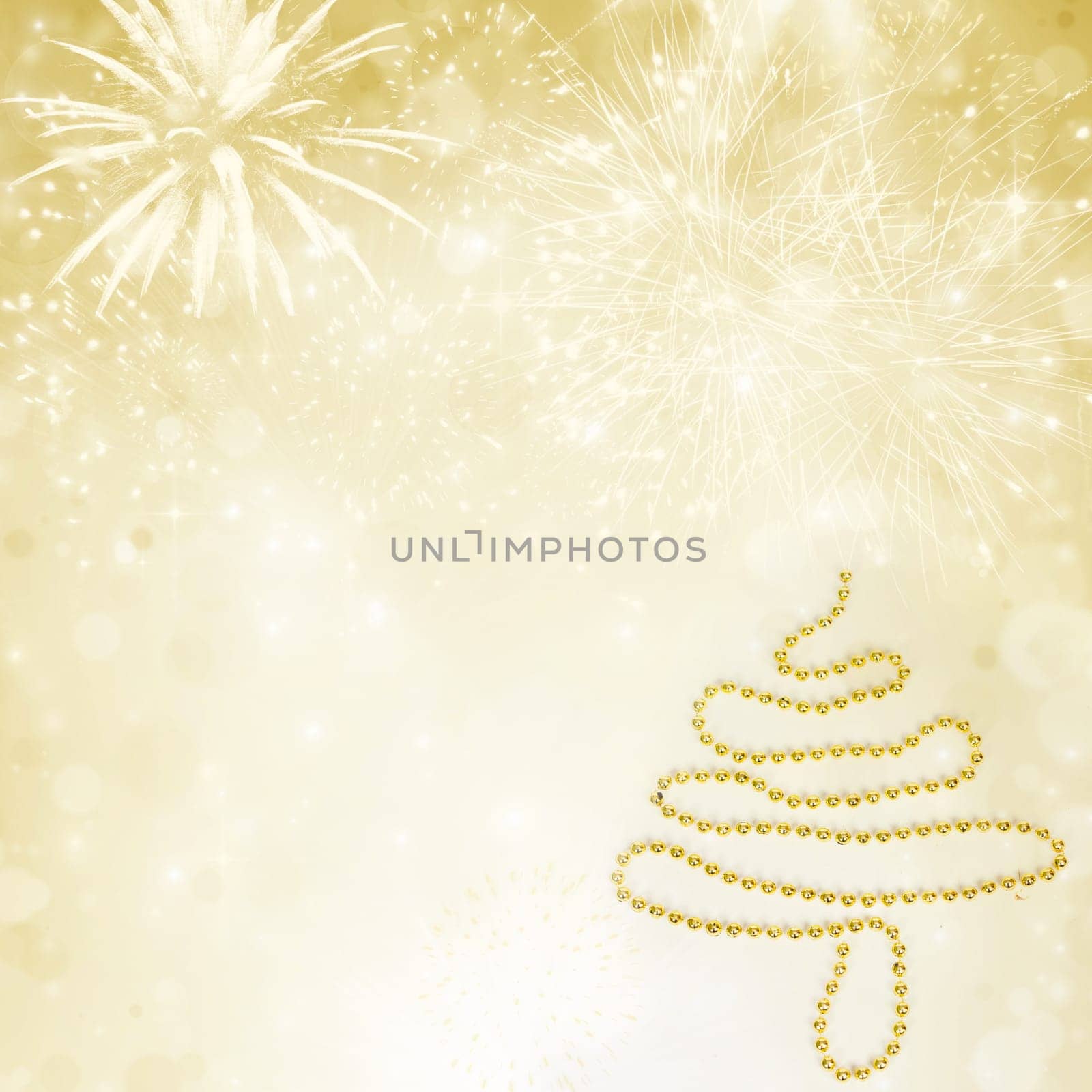 Magic holiday abstract glitter background with blinking stars, falling snowflakes and Christmas tree.