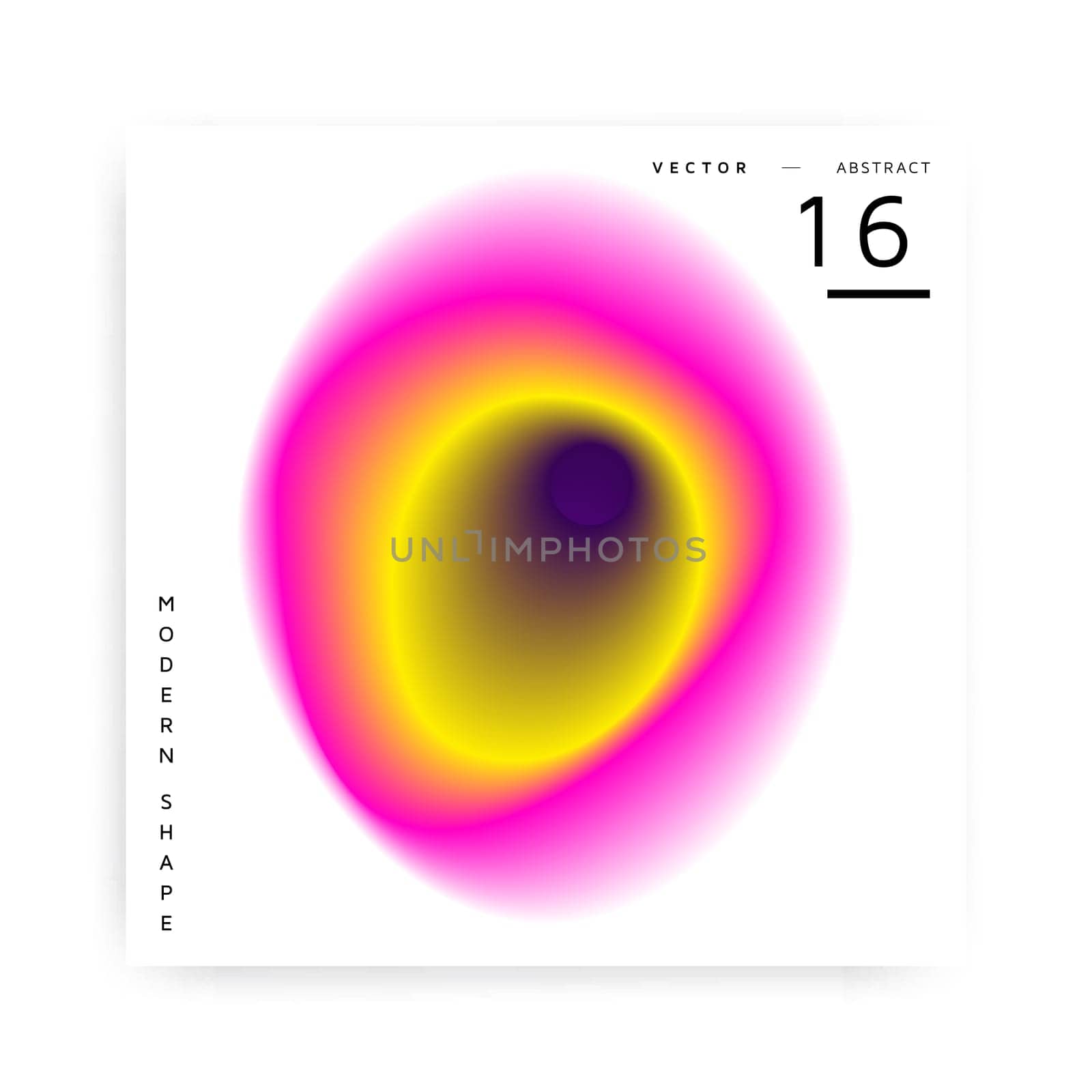 Abstract vector modern shape. Bold colorful design element with gradient blend, liquid bubble