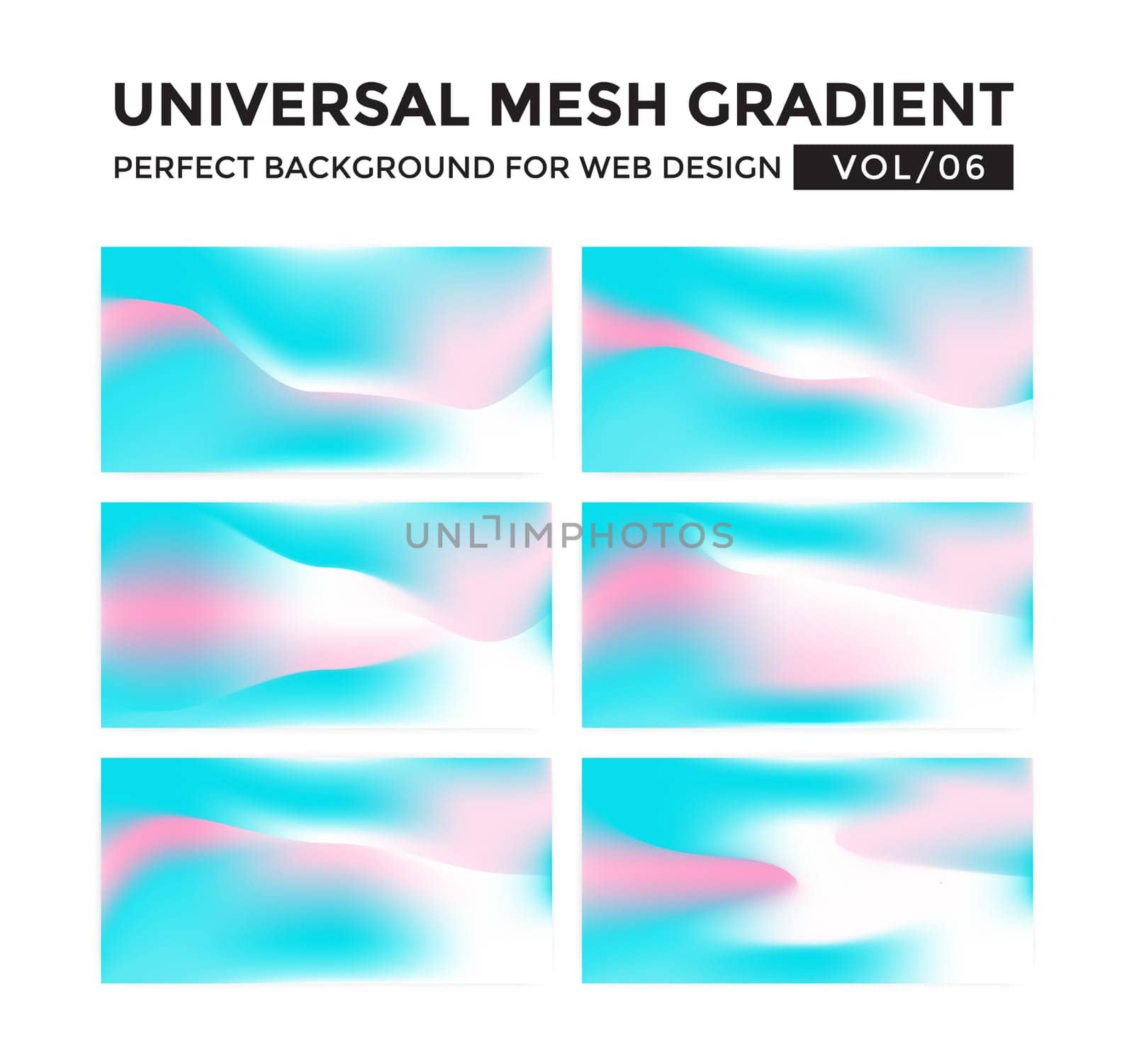Iridescent colored universal mesh gradient. Perfect background for your web design