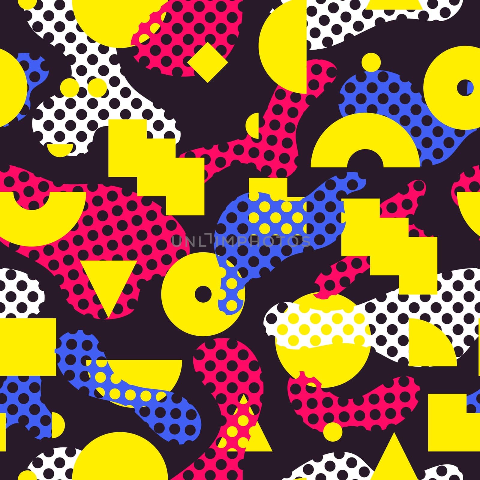 Color seamless pattern modern bold camouflage cover. Colorful bubble shapes vector composition with ornament. Trendy minimal design