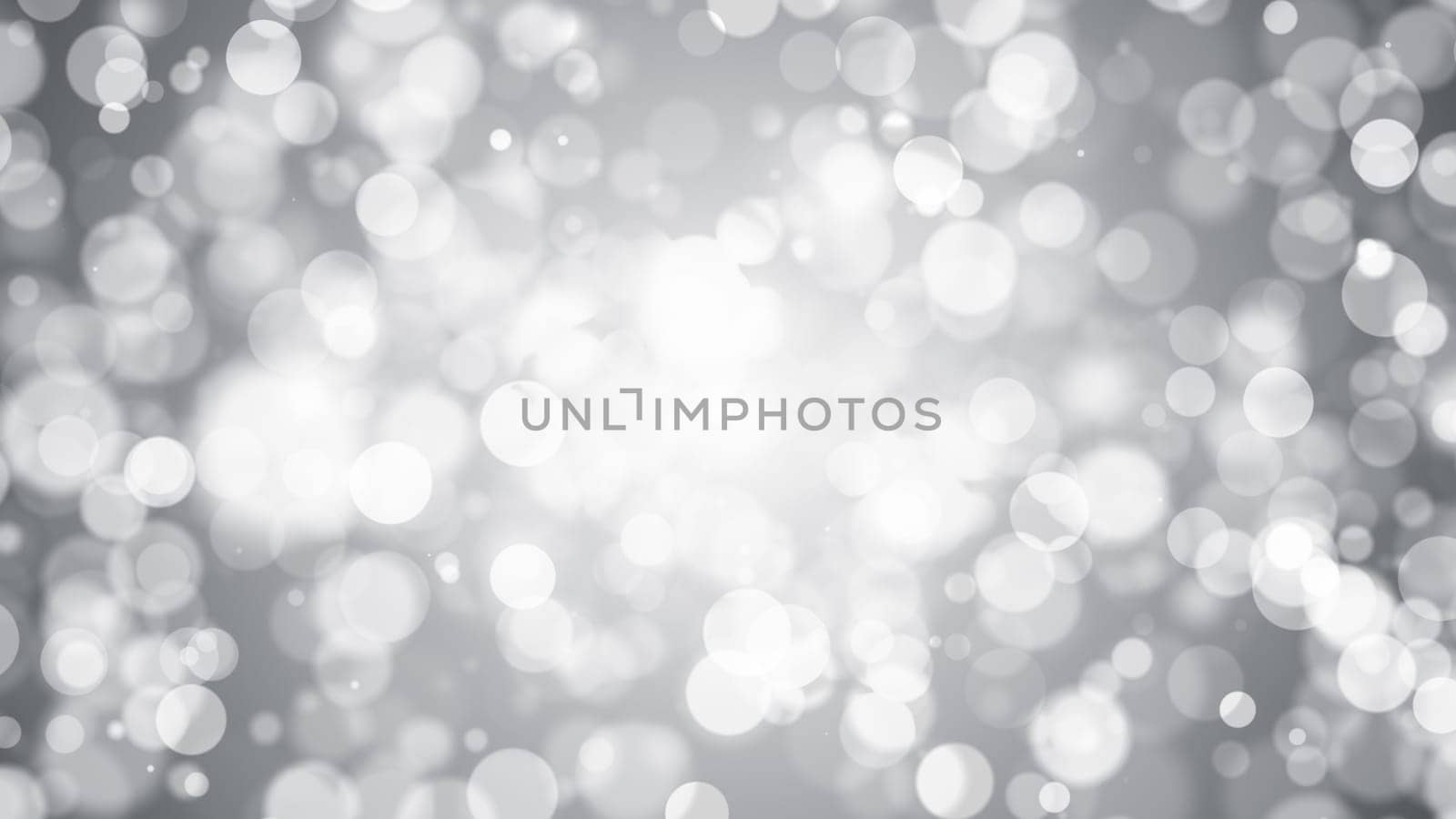 Abstract background with silver bokeh. 3d rendering