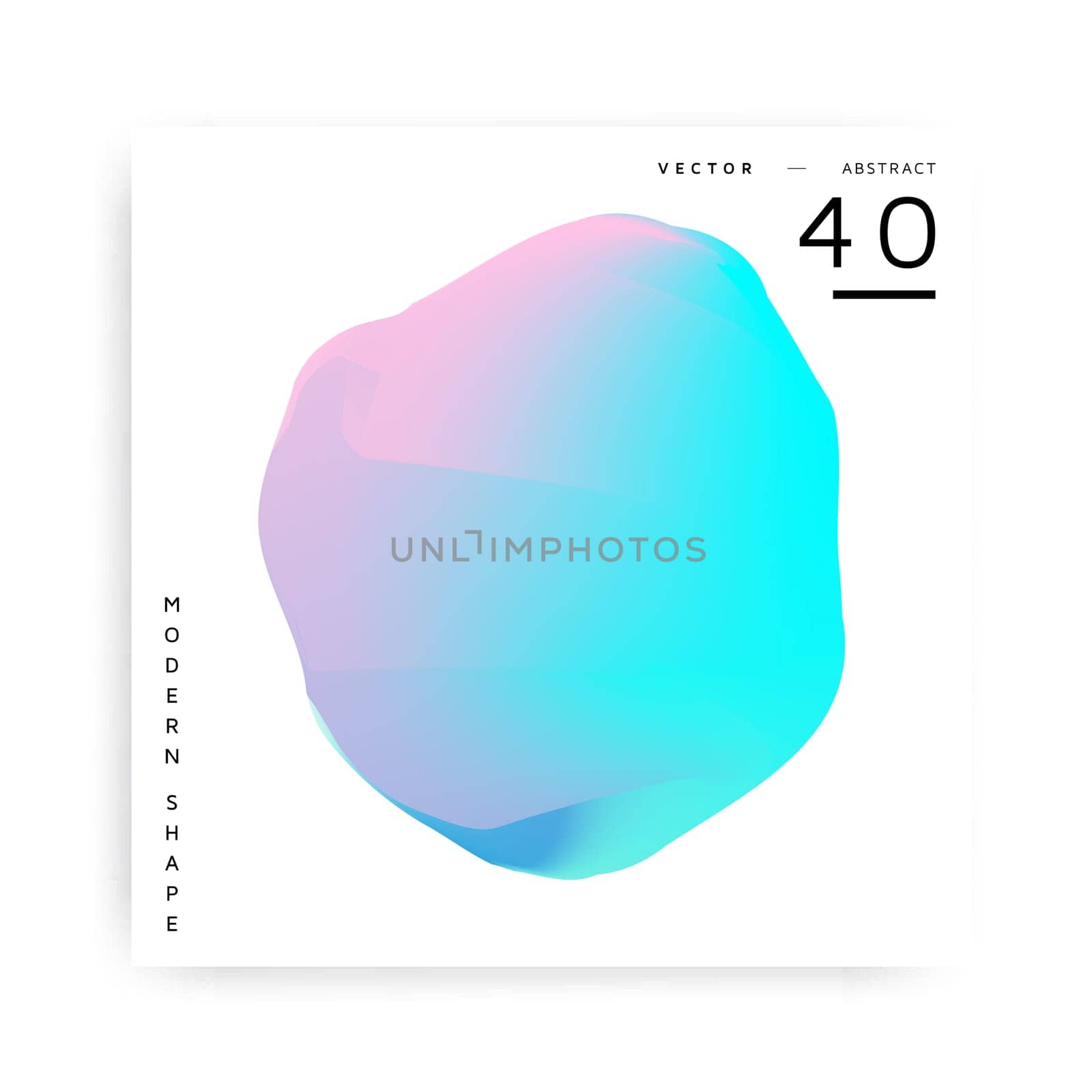 Abstract vector modern shape. Bold colorful design element with gradient blend, liquid bubble