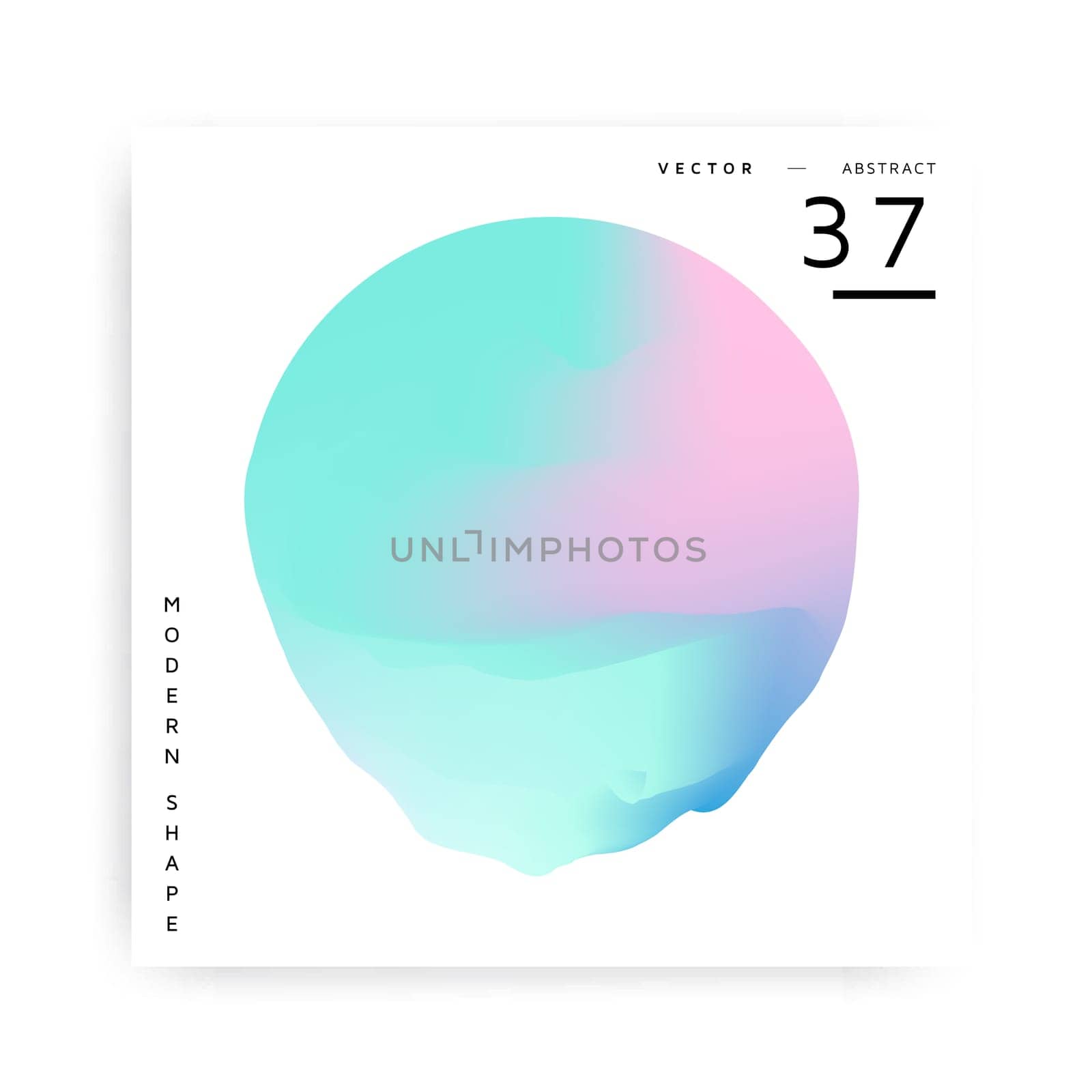 Abstract vector modern shape. Bold colorful design element with gradient blend, liquid bubble
