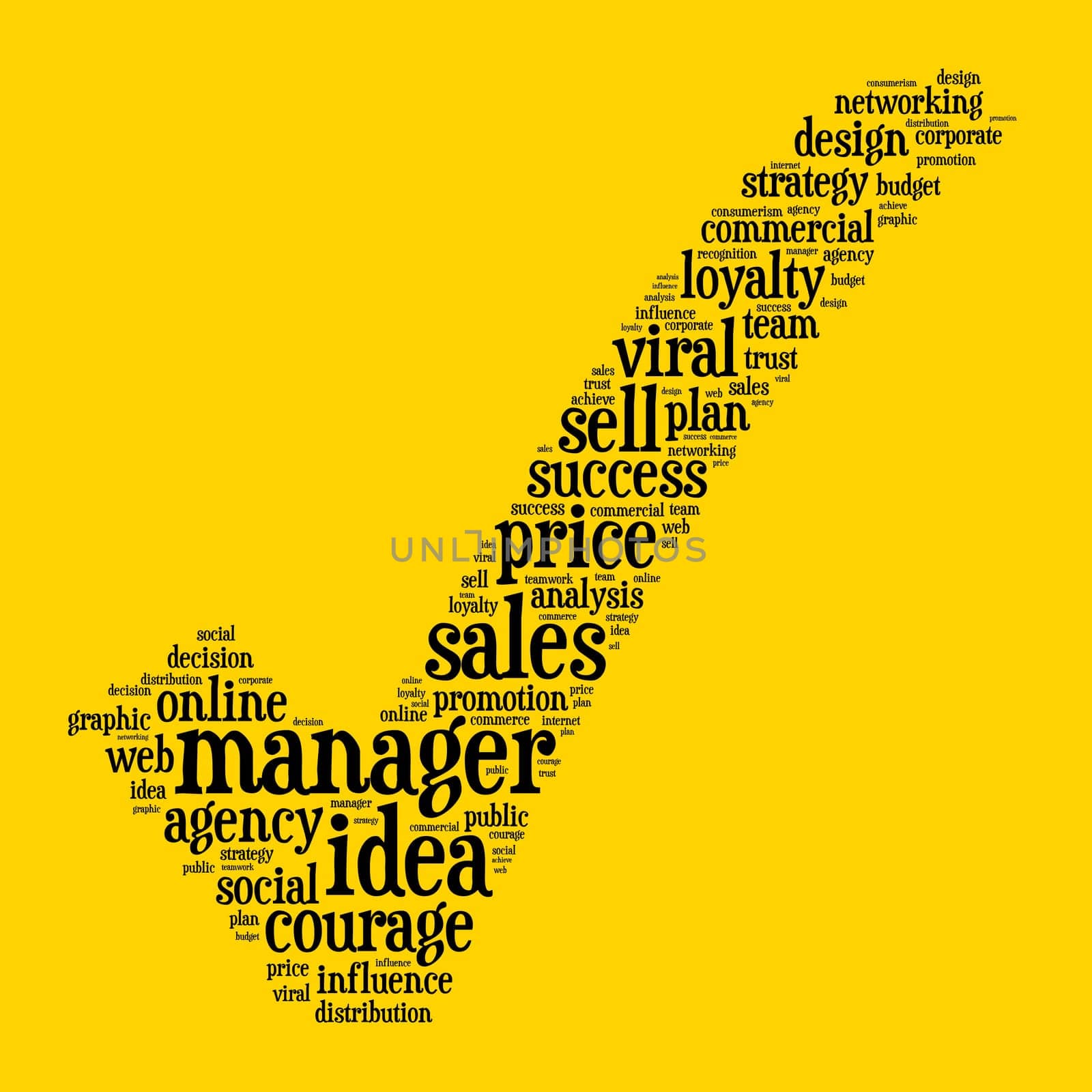 Manager word cloud concept over white background