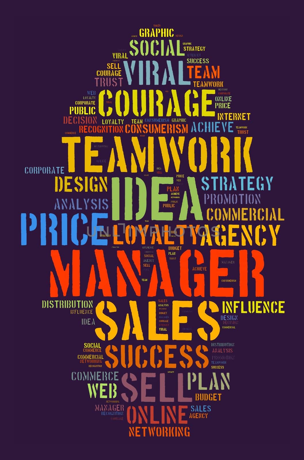 Manager word cloud concept over white background