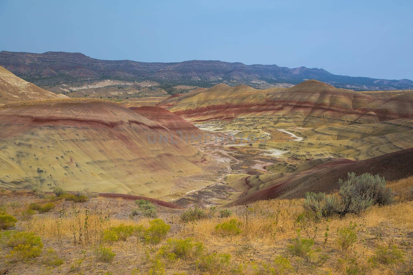 Painted Hills natural wonder landscape from Overlook in Eastern Oregon