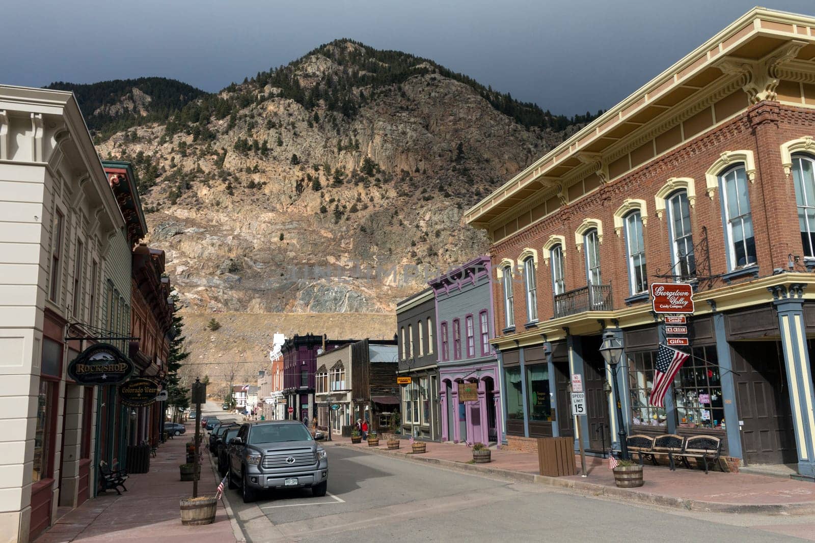Oldest streets the historic Town and business district  of Georgetown, Colorado in United States.