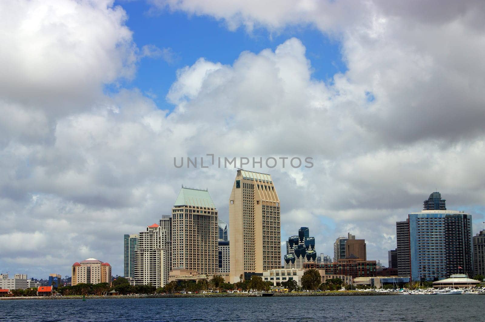 San Diego closeup view of from bay,California.