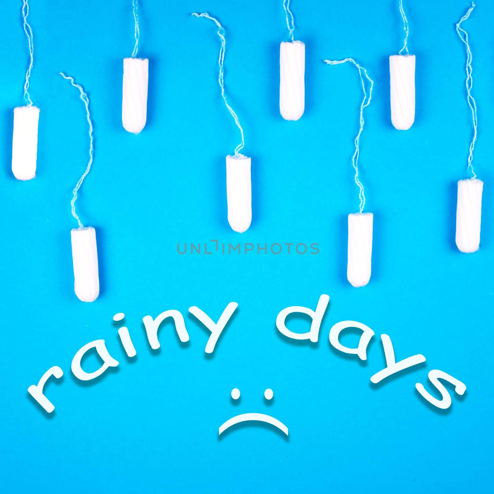 Tampons colored background with labels