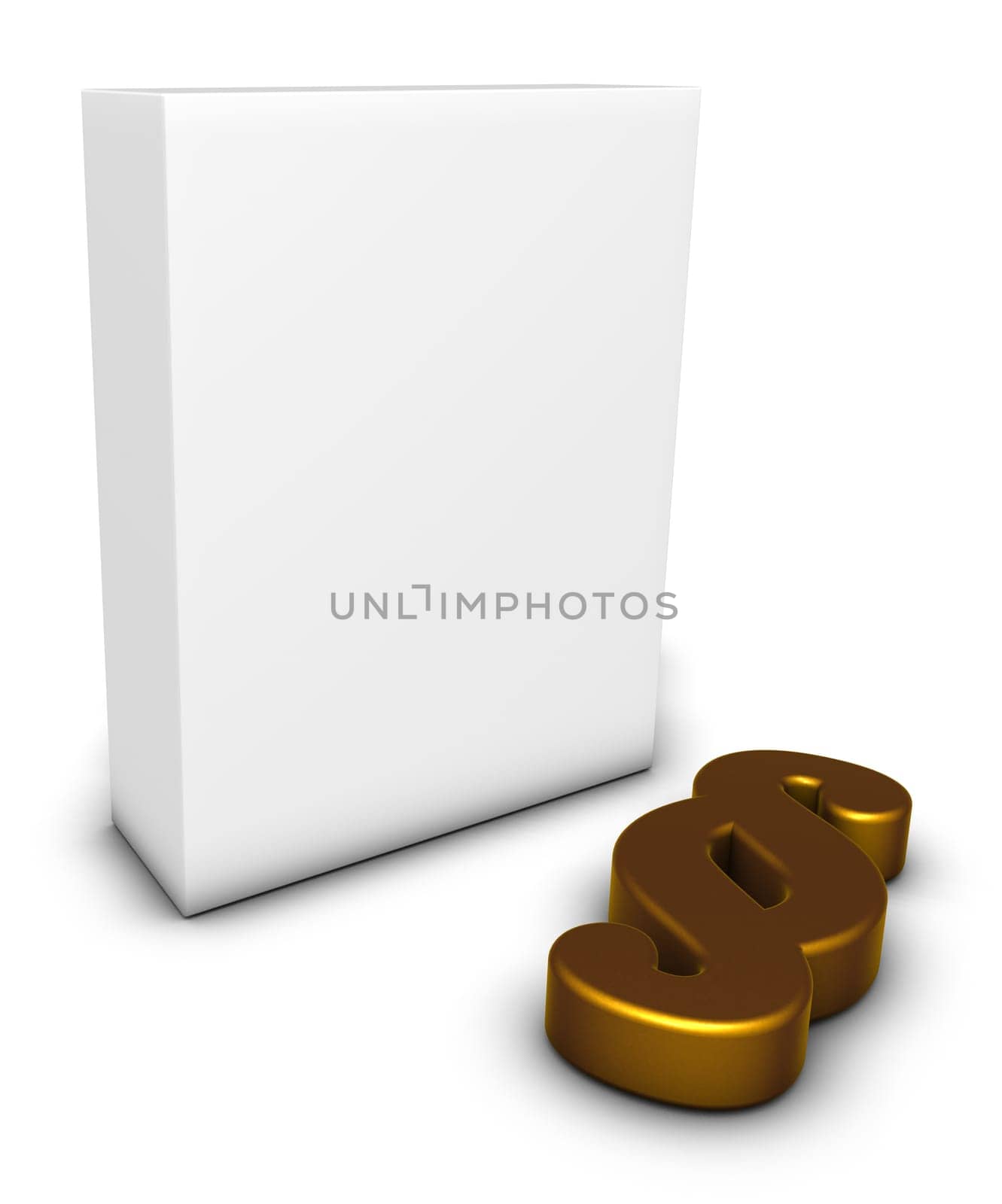 white box with paragraph symbol - 3d rendering