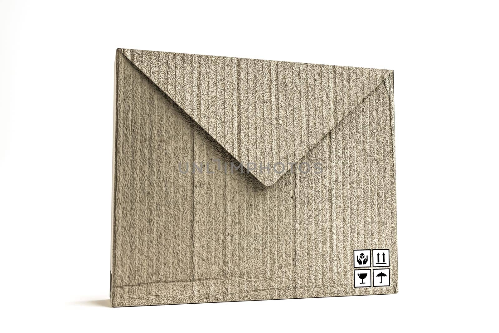 3d illustration of a cardboard package isolated on white background