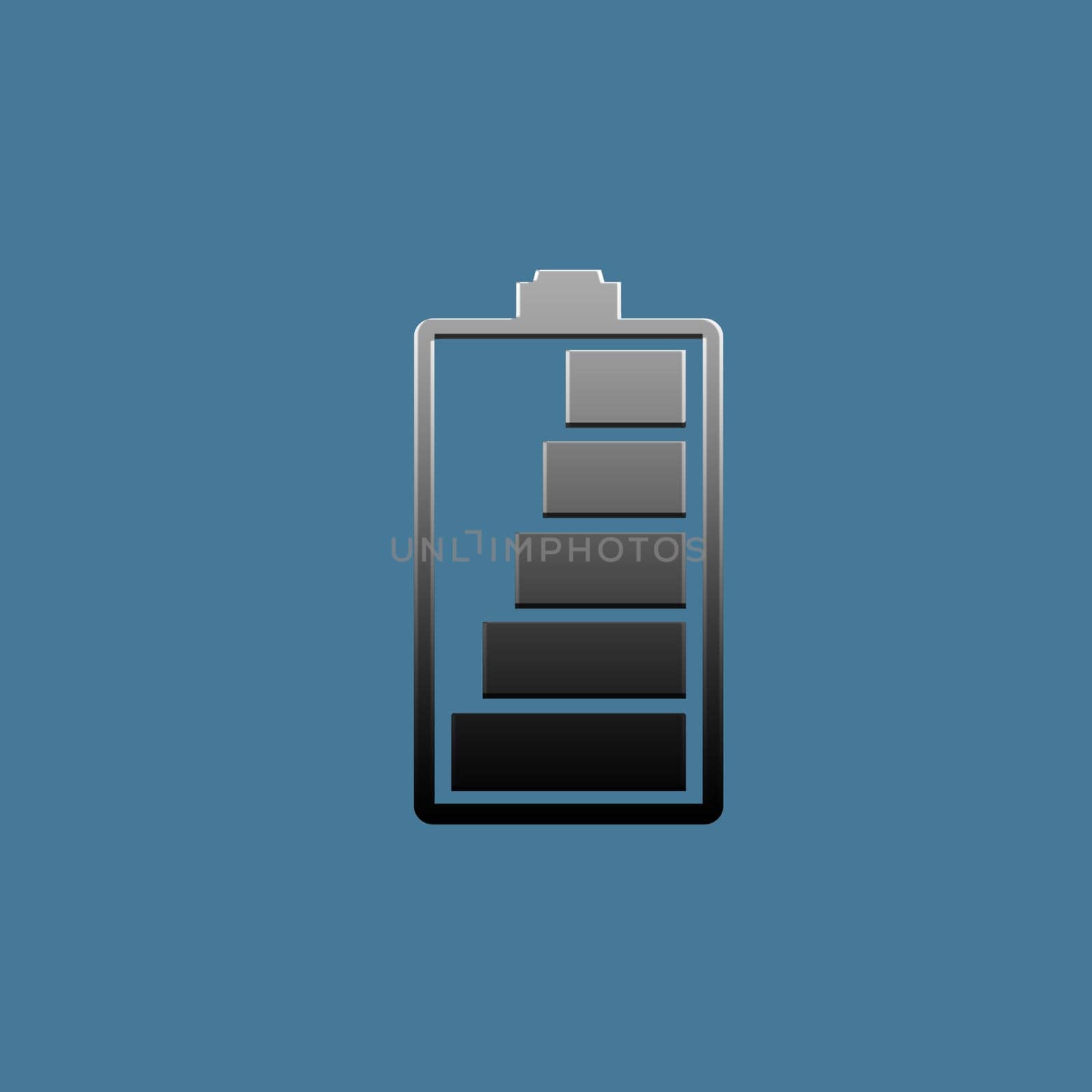 charging battery icon isolated on blue background