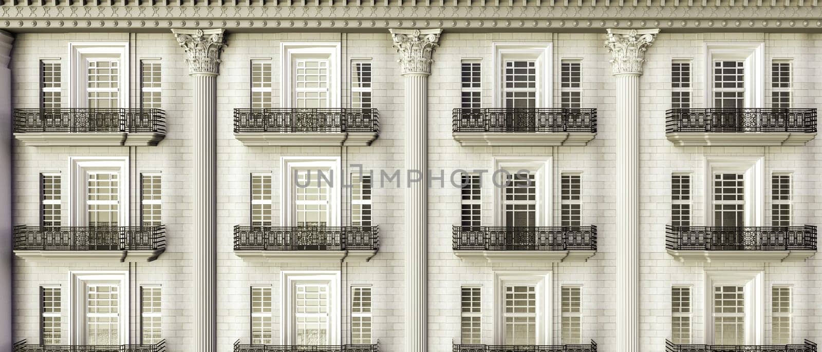 3d illustration of a building facade