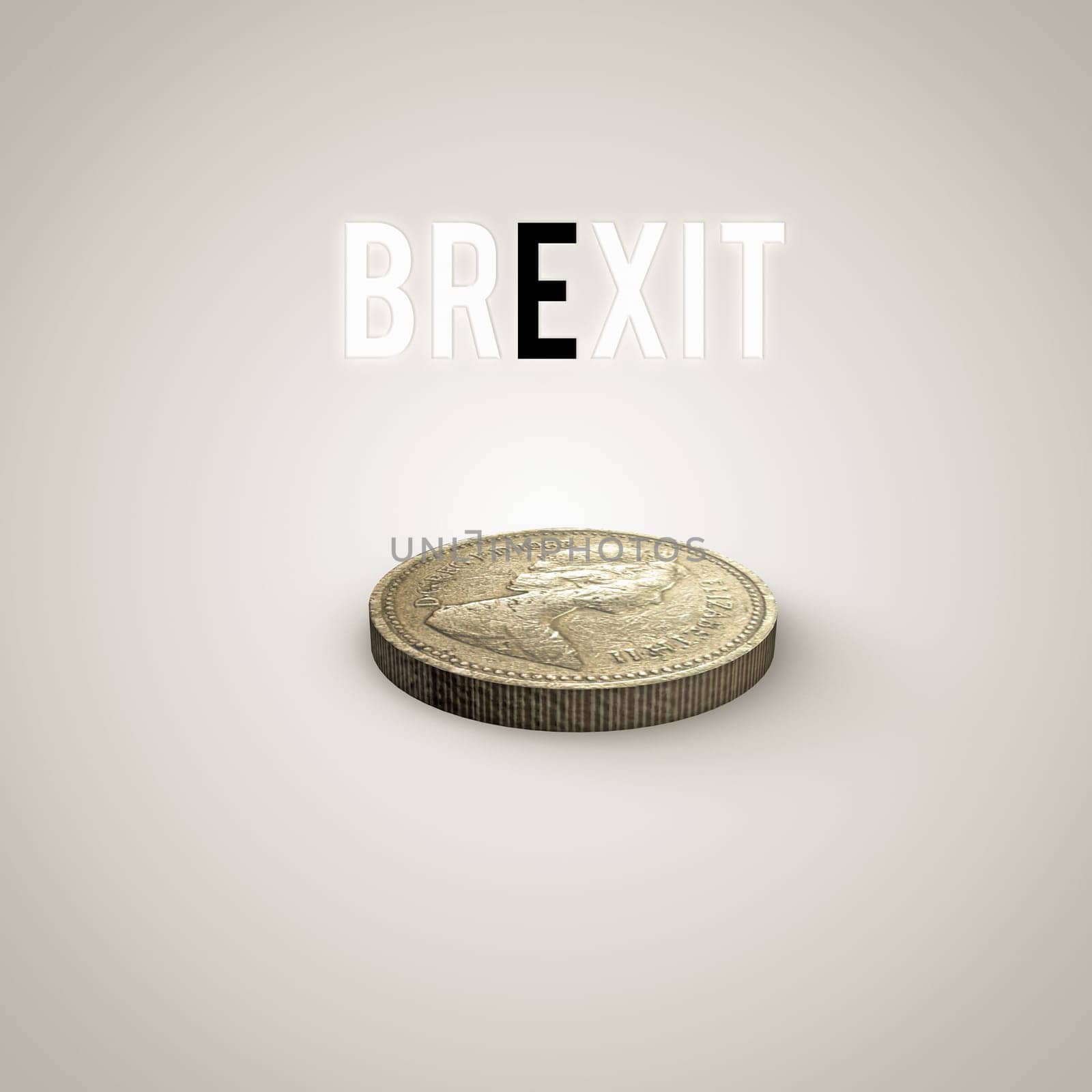 3d illustration of a english pound isolated on white background