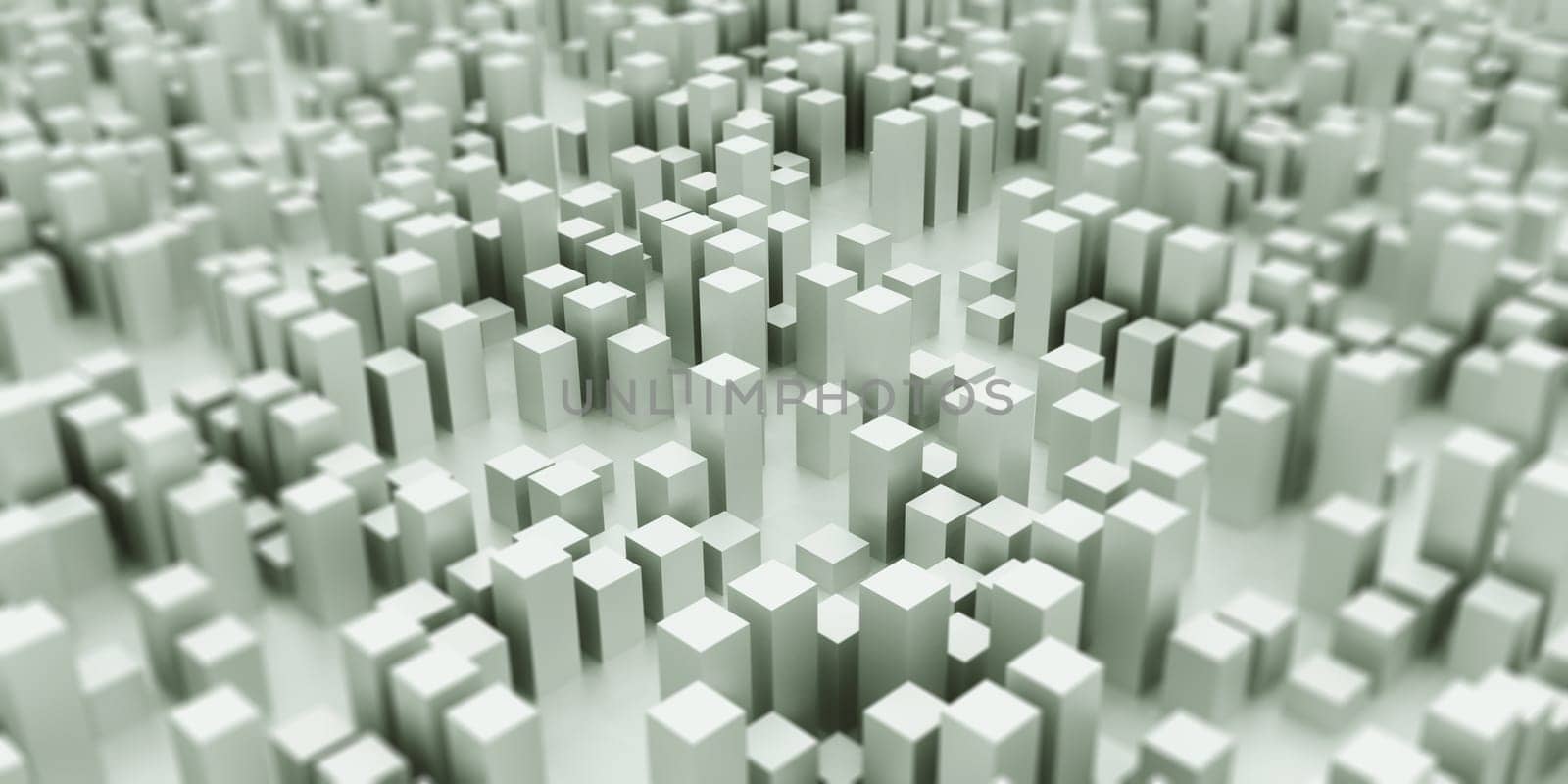city blocks on a white plain
