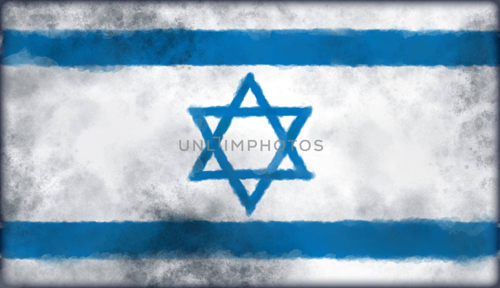 flag of israel on grunge background - illustration