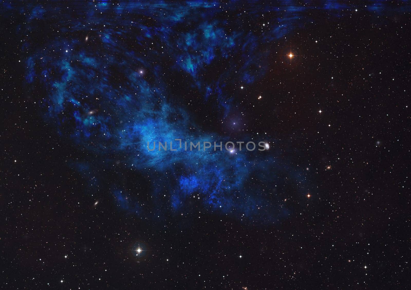 Small part of an infinite star field of space in the Universe. Elements of this image furnished by NASA . 3D rendering