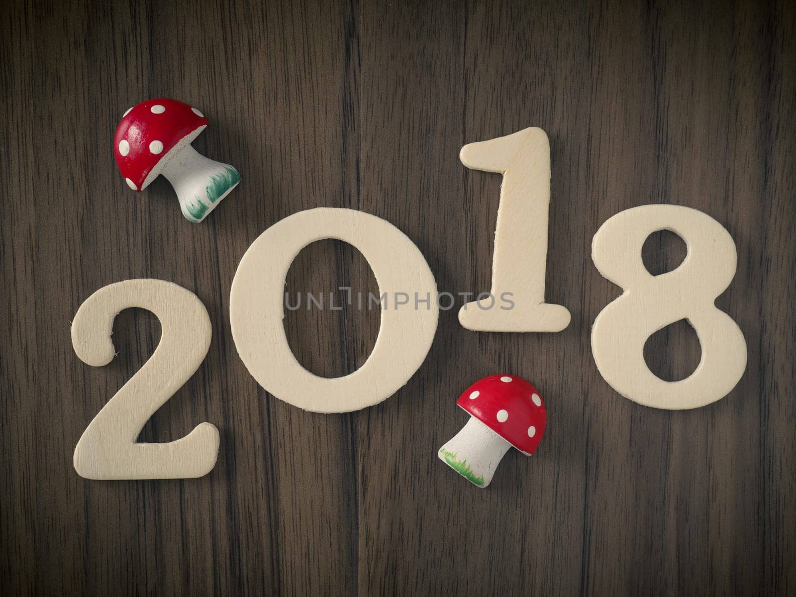New Year 2018 concept background with lucky signs