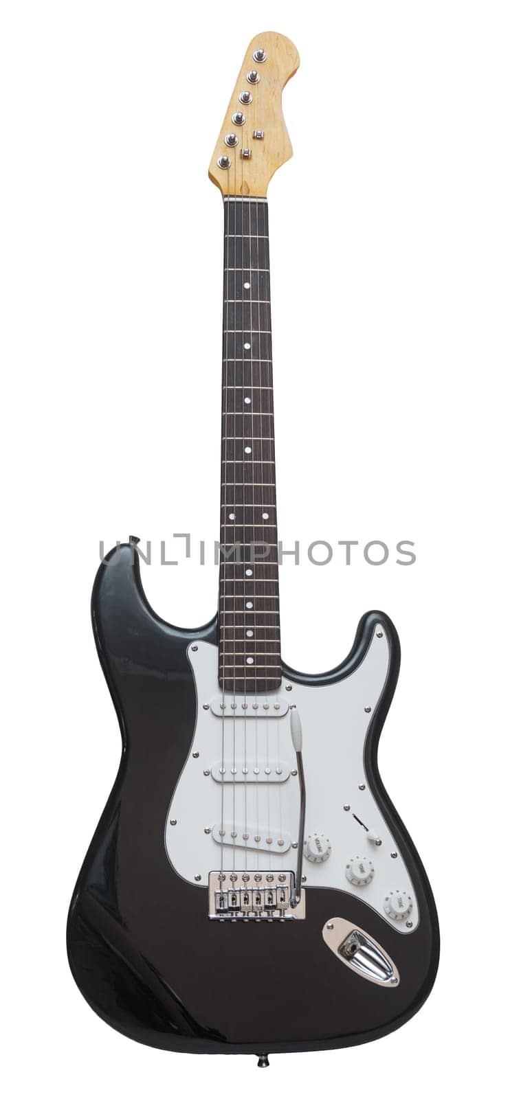 Vintage electric guitar on a white background