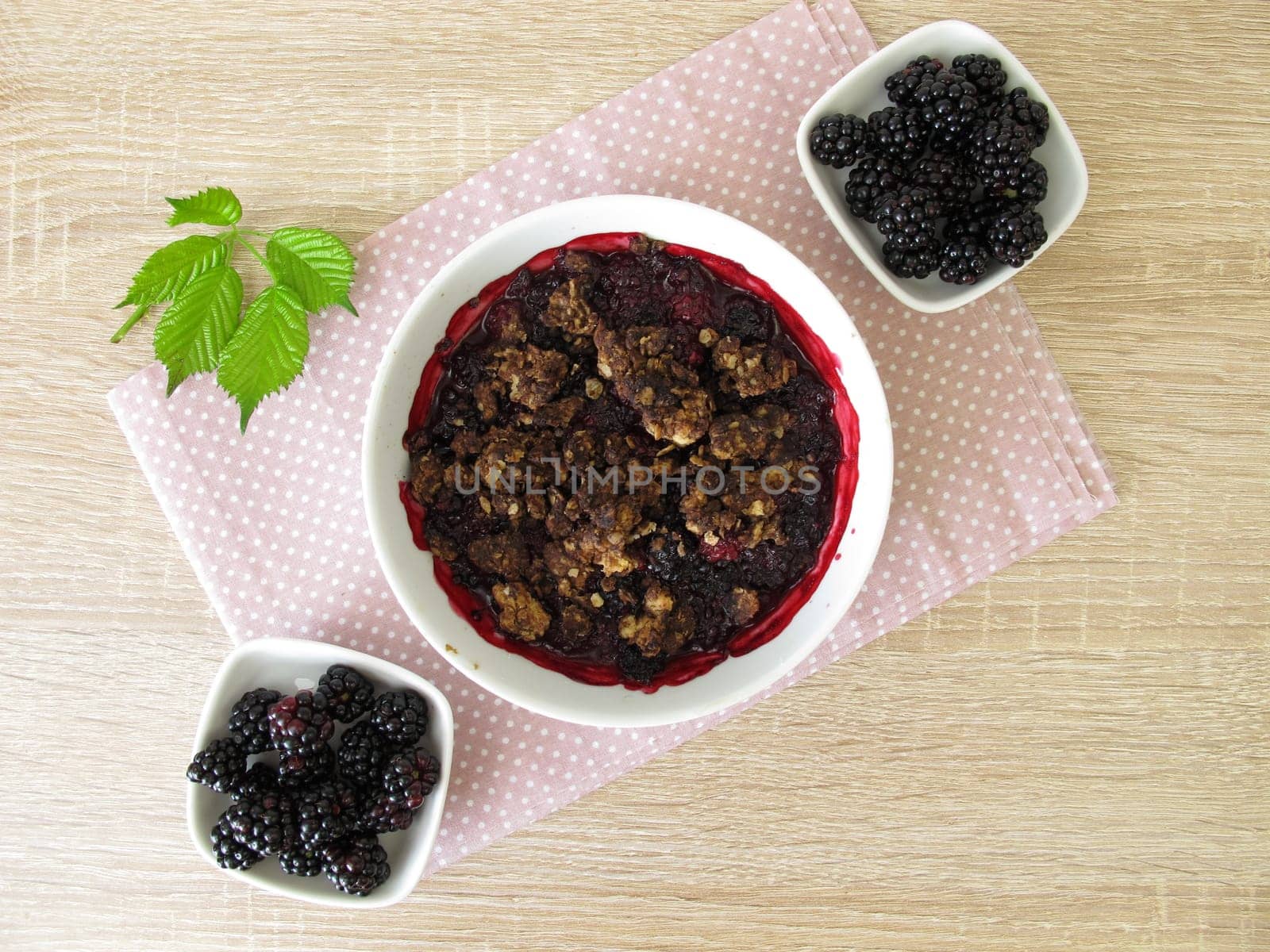 Homemade Blackberry Chocolate Crumble