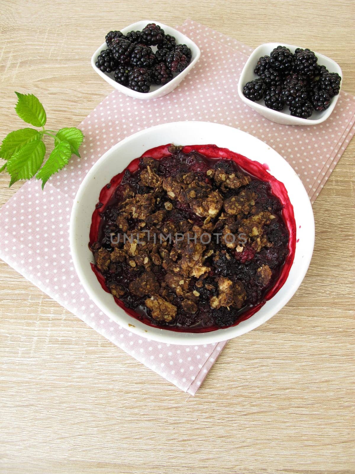 Homemade Blackberry Chocolate Crumble