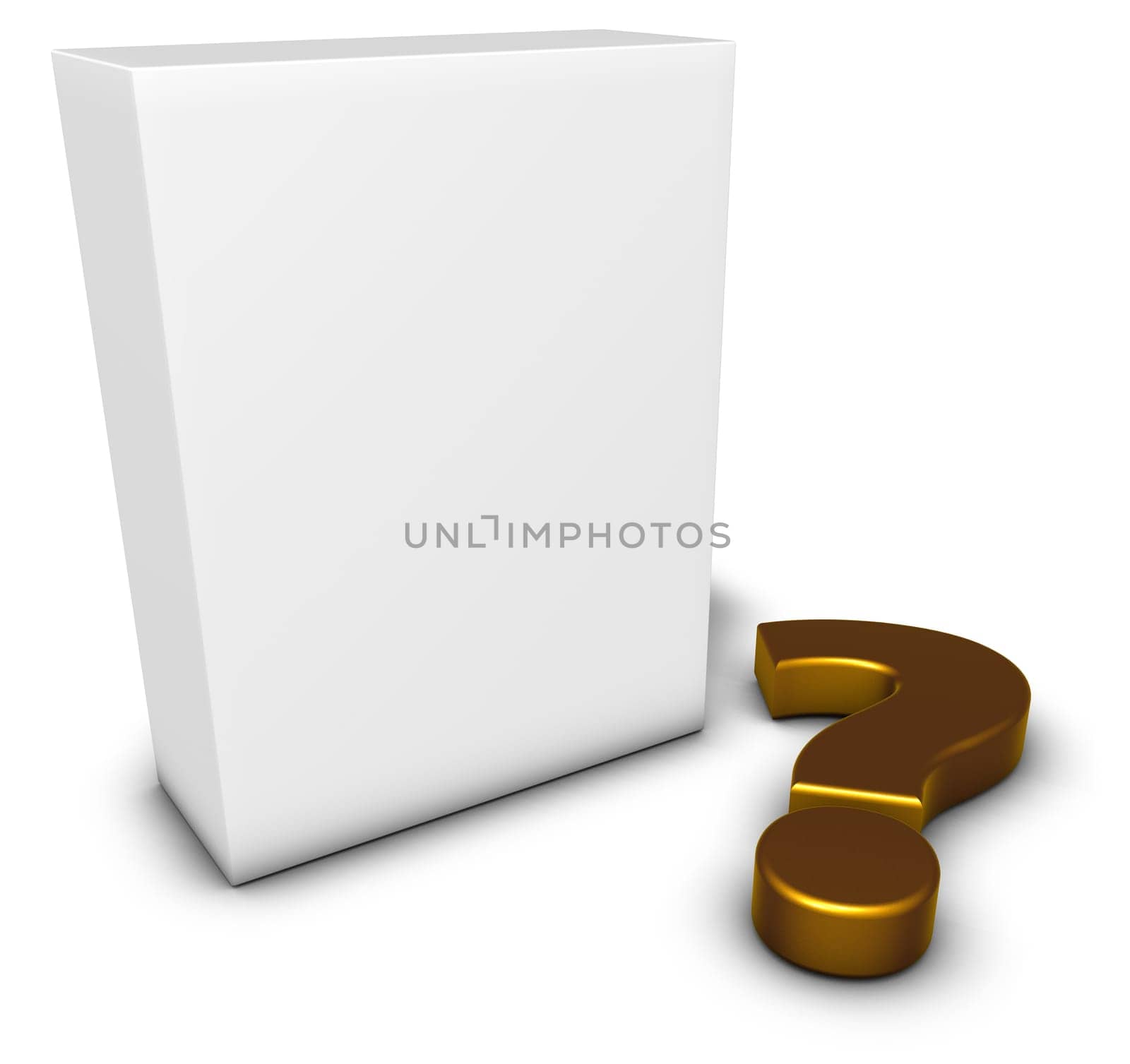 white box and question mark - 3d rendering