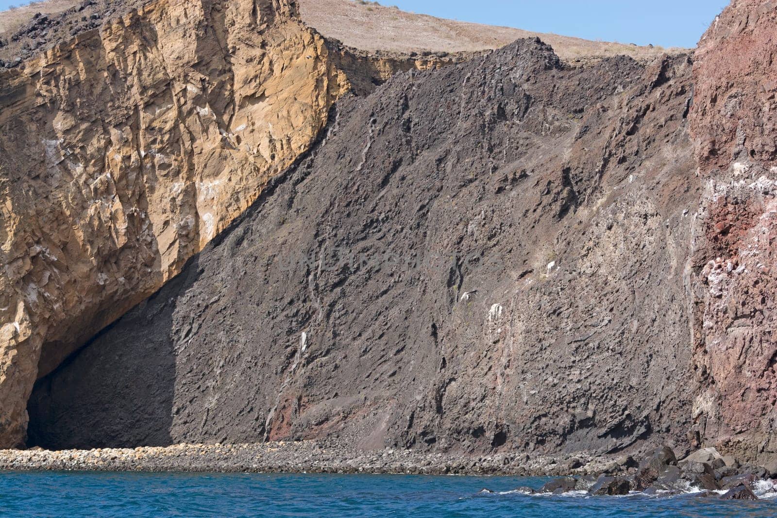 Volcanic Cliffs on Shore of Isabela Island in the Galapagos