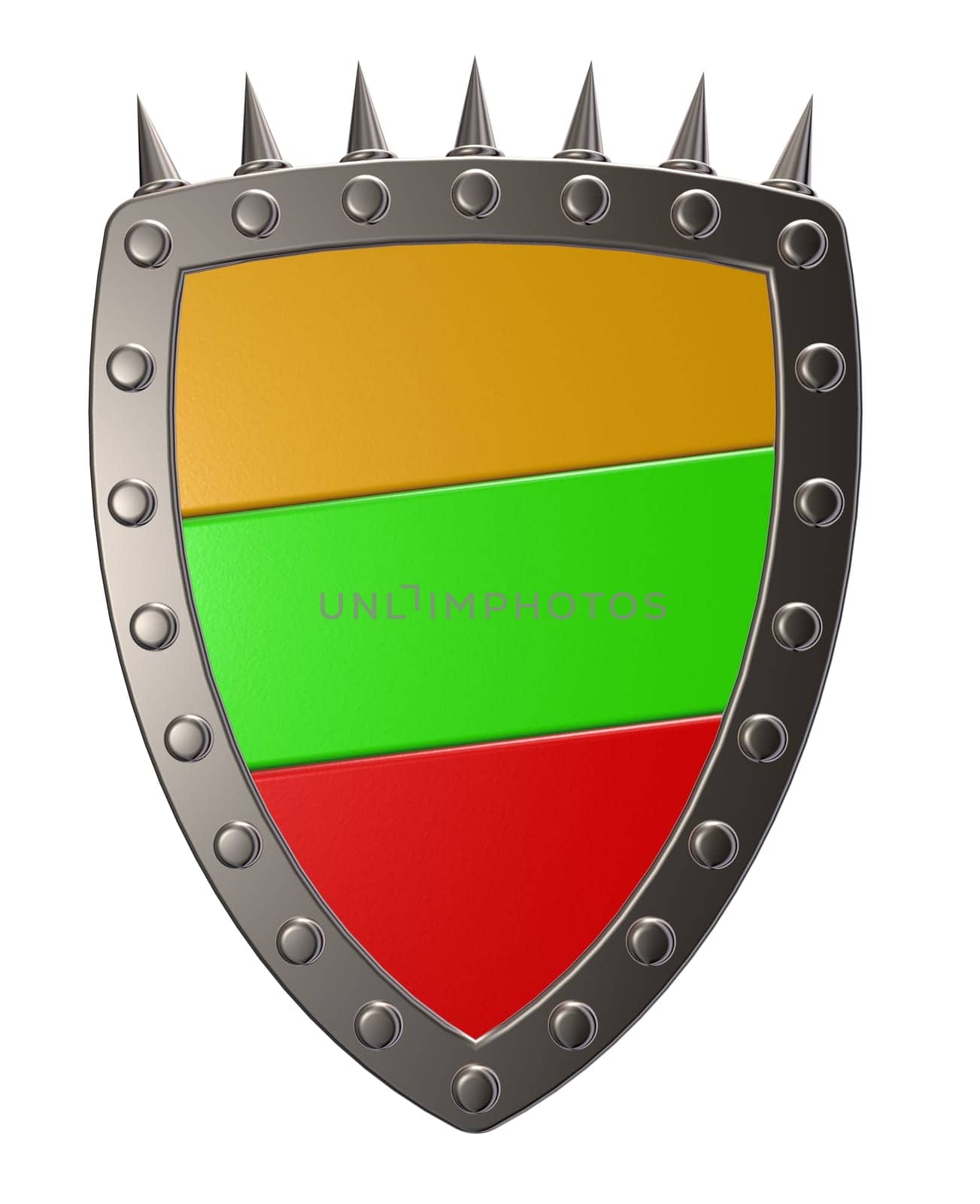 metal sign with the colors of lithuania - 3d illustration