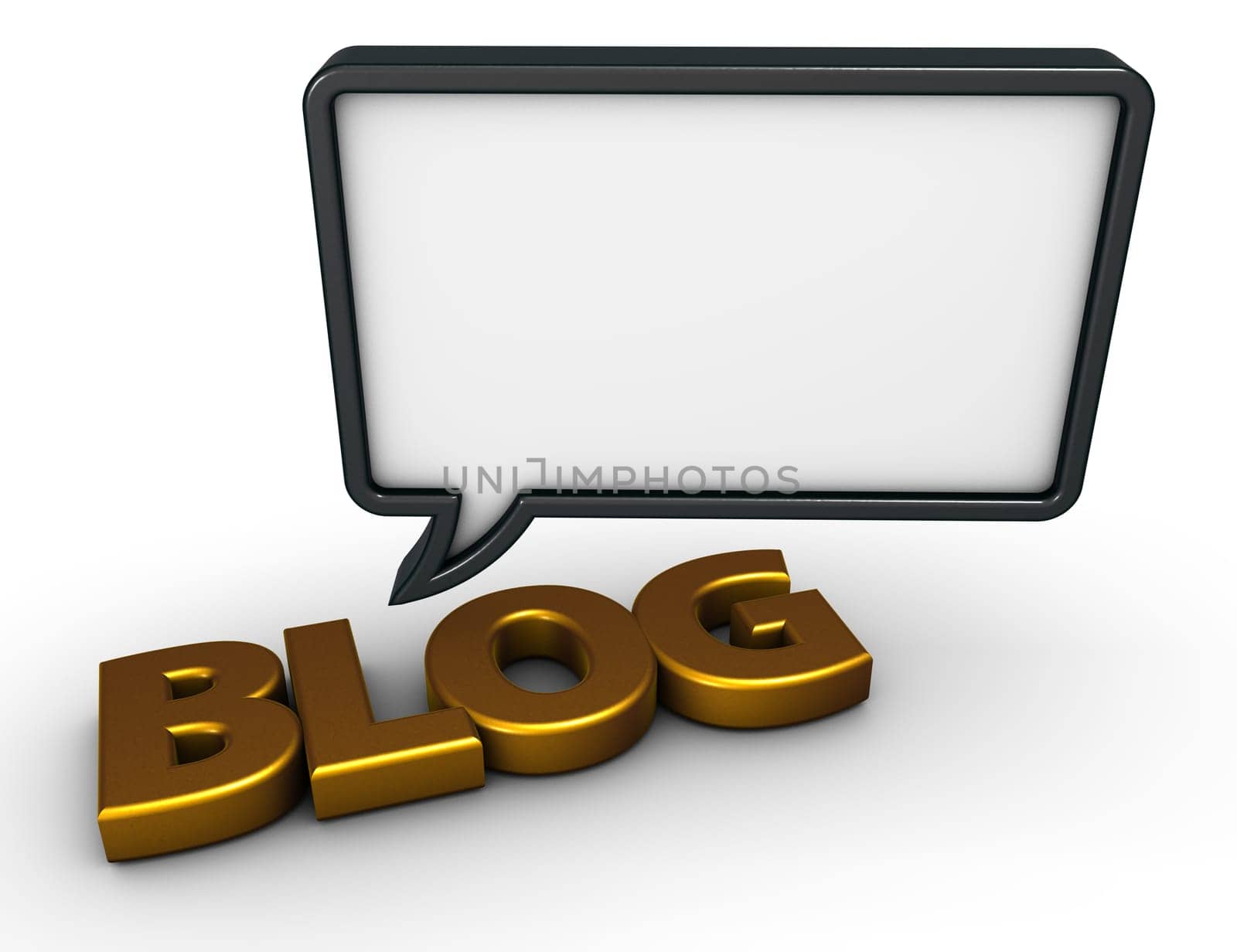 the word blog and a speech bubble - 3d rendering