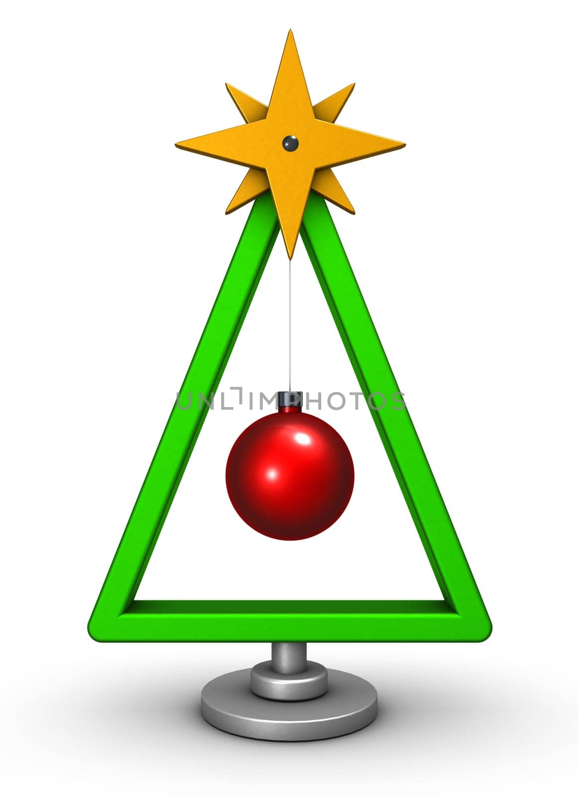 stylized Christmas tree on white background - 3d rendering