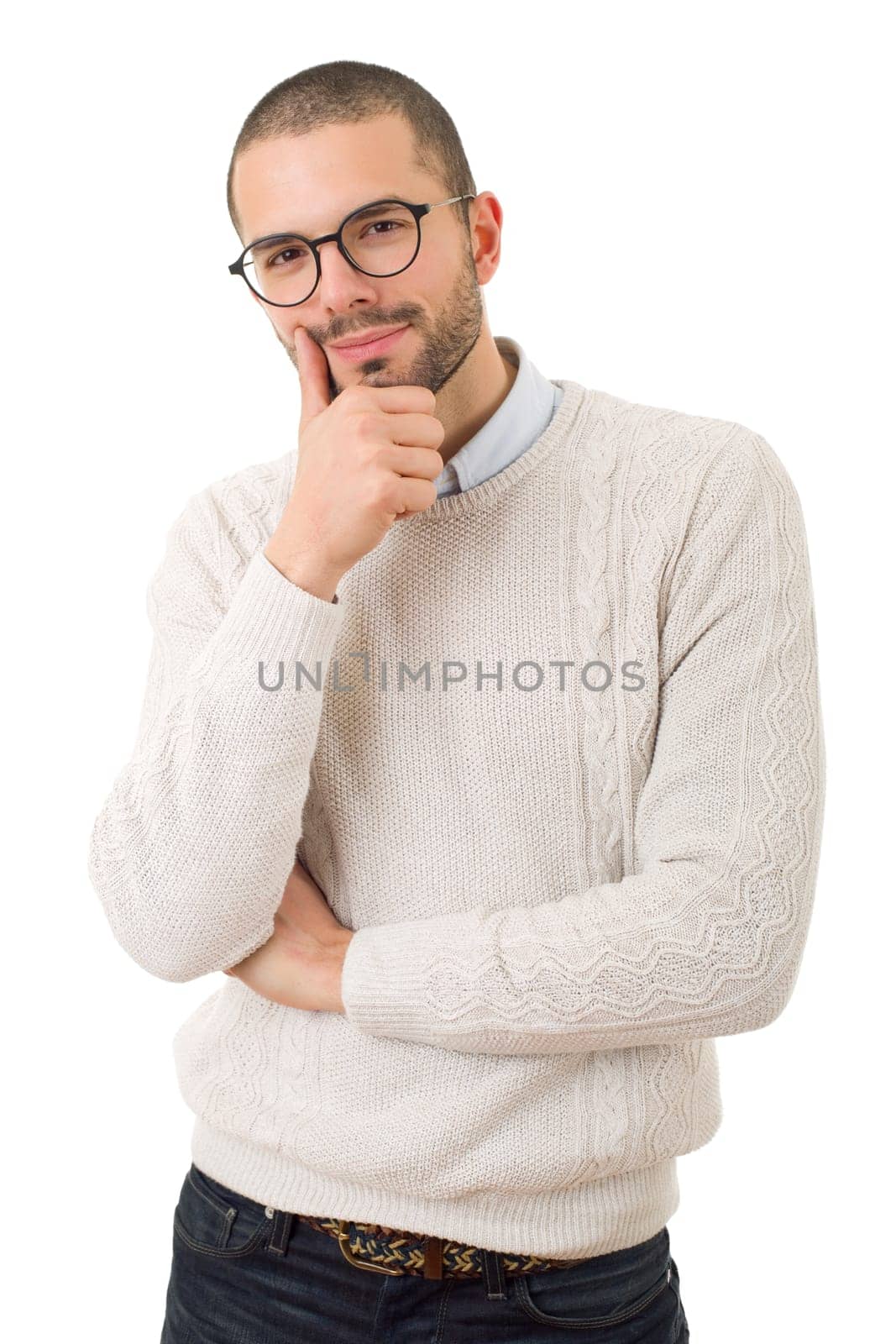 happy casual man isolated on white background