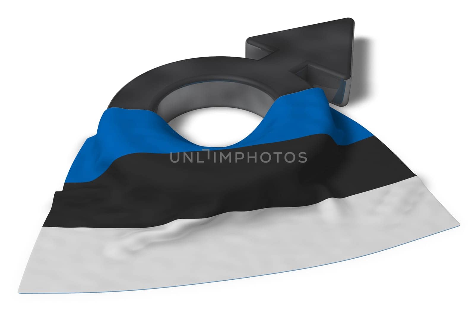 symbol for male and flag of estonia - 3d illustration