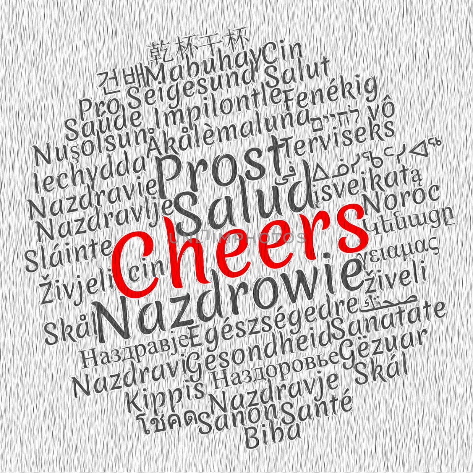 Cheers word cloud concept in different languages