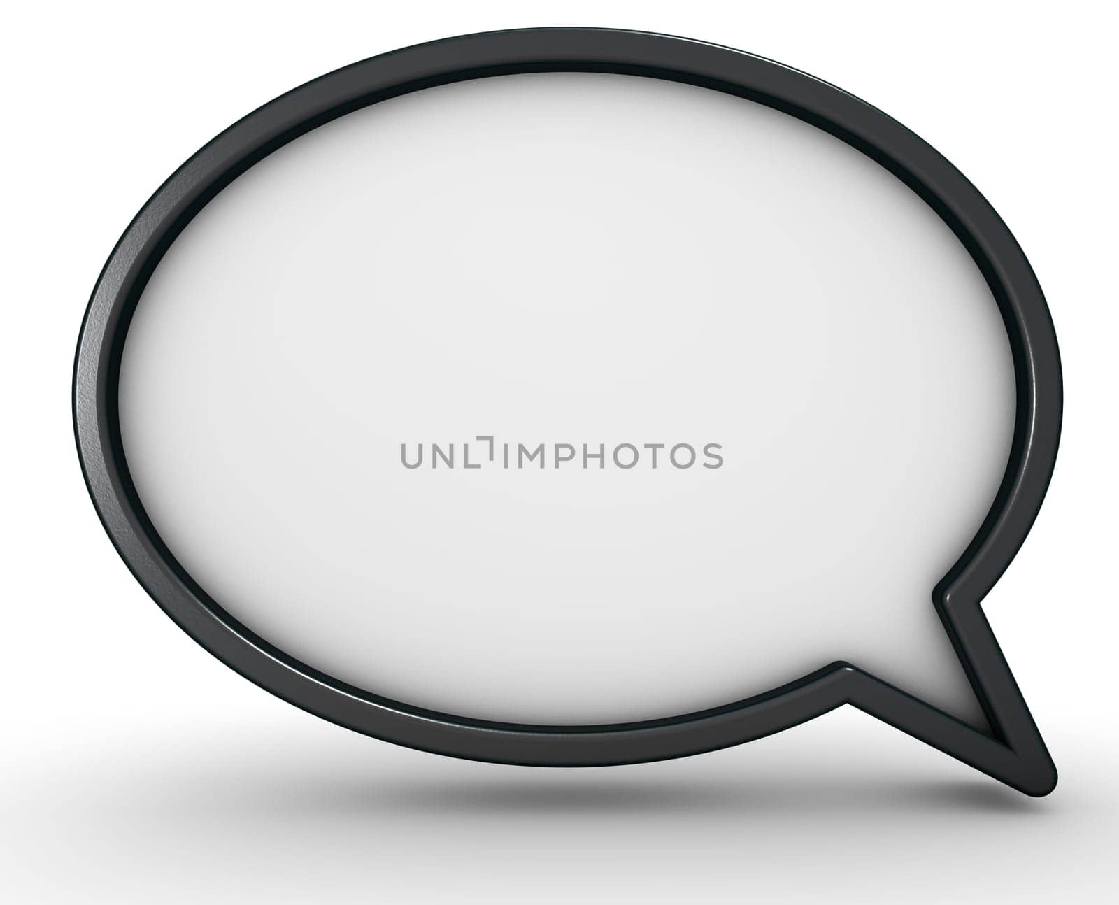 speech bubble on white background - 3d rendering